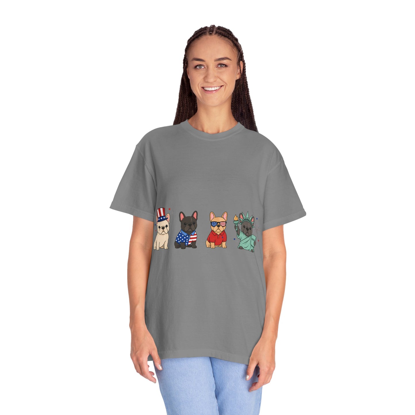 Patriotic French Bulldog Shirt, 4th of July Frenchie Tee, American Frenchie Shirt, USA Dog Lover Shirt, Independence Day French Bulldog Tee, Patriotic Dog Shirt, July Fourth Gift