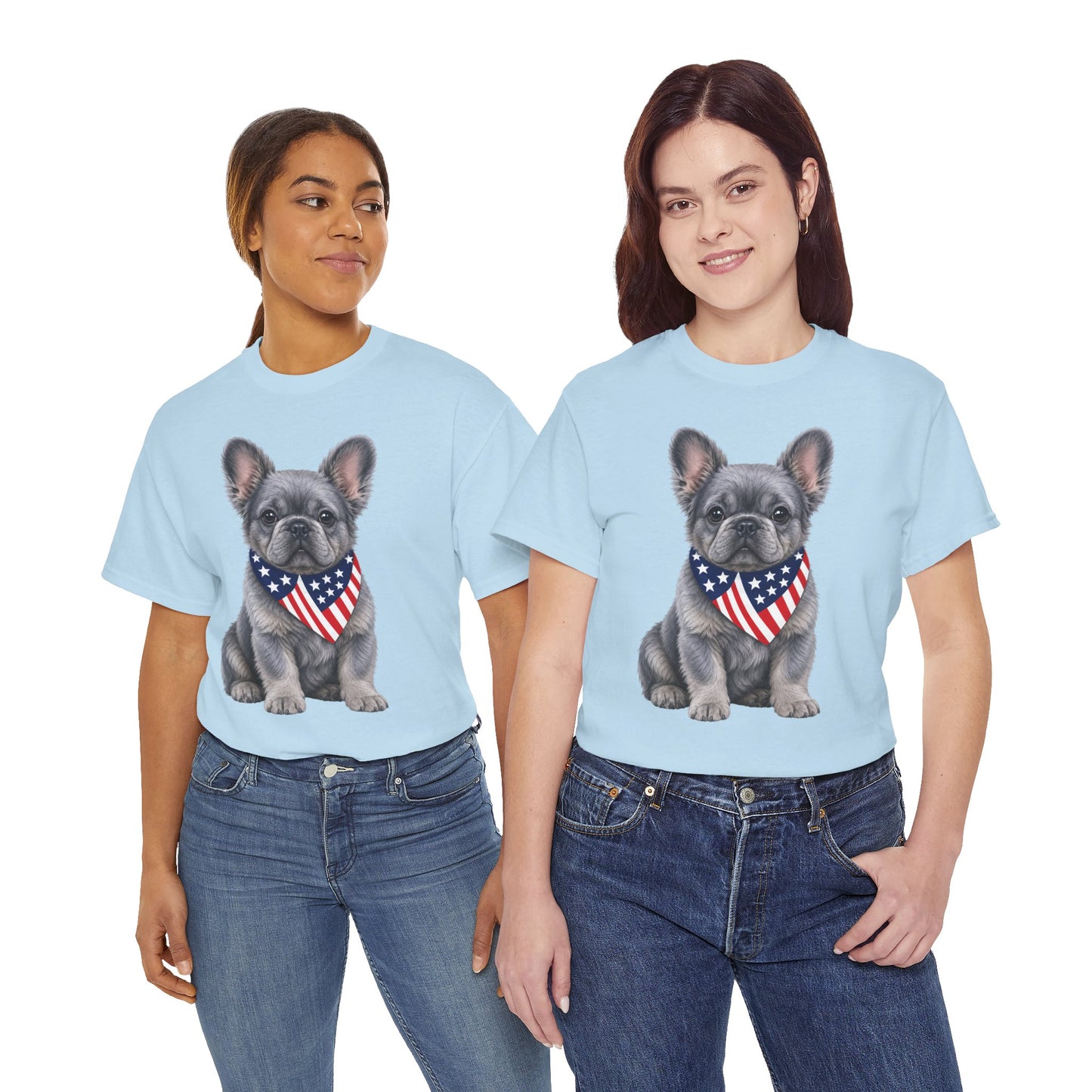 Patriotic Fluffy French Bulldog Shirt, Fluffy Frenchie American Flag Tee, Fourth of July Dog Lover Shirt, USA Fluffy Frenchie Gift