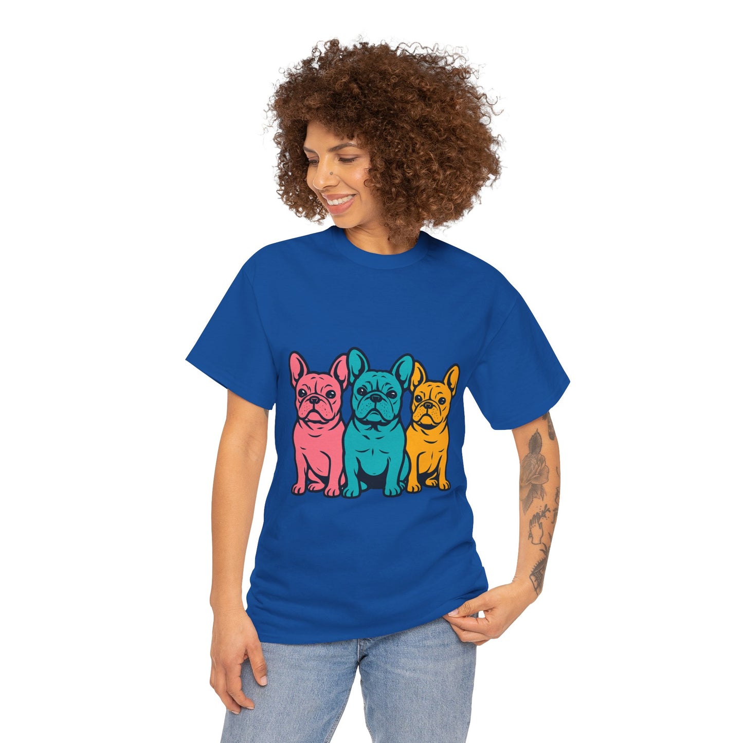 Pop Art French Bulldog T-Shirt | Colorful Frenchie Graphic Tee | Retro Dog Lover Shirt | Bright 80s Style Pet Gift | Fun Unisex Dog Mom Shirt
