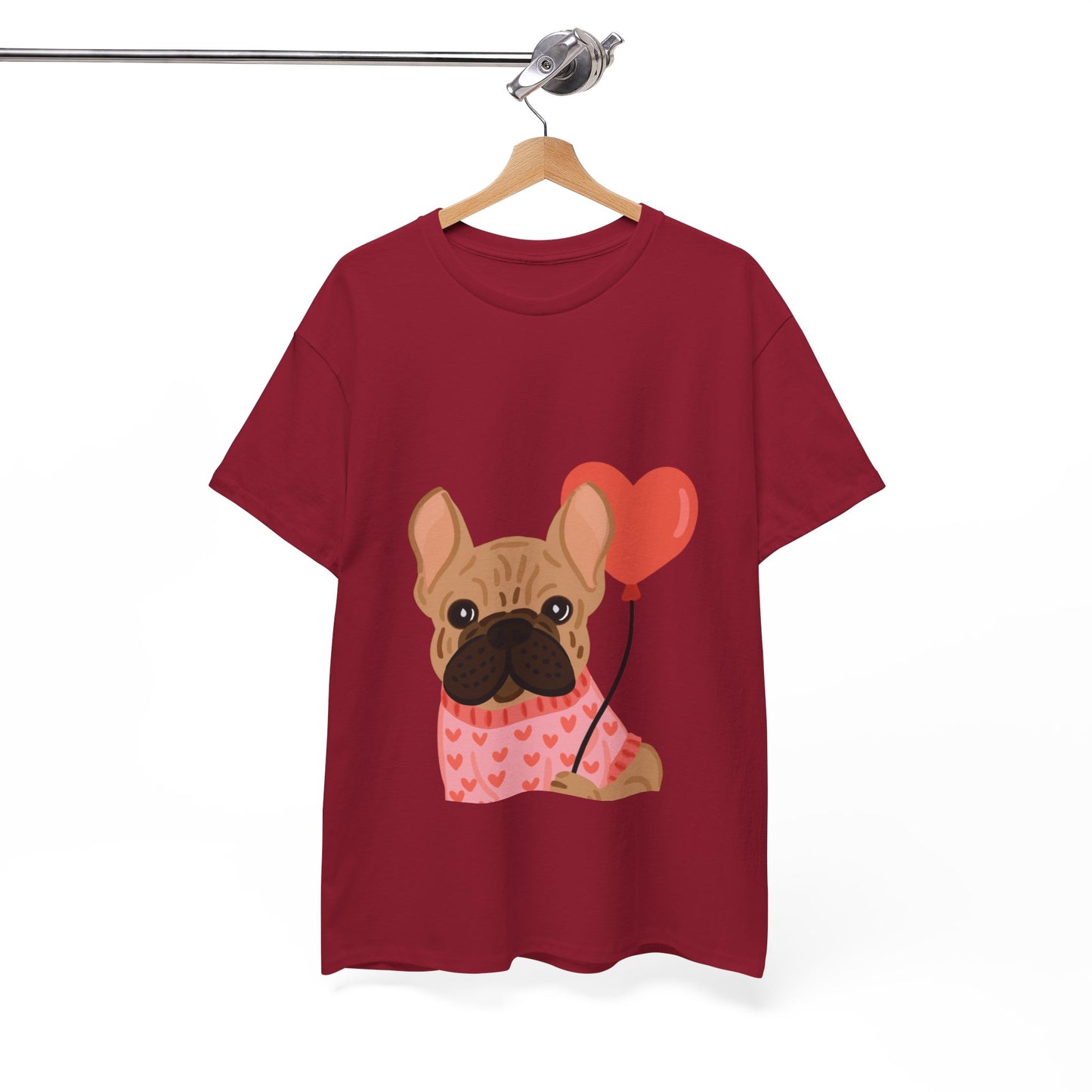Valentine French Bulldog Shirt, Cute Frenchie Heart Balloon Tee, French Bulldog Valentine Gift, Dog Mom Valentine’s Shirt, Frenchie Love Tee
