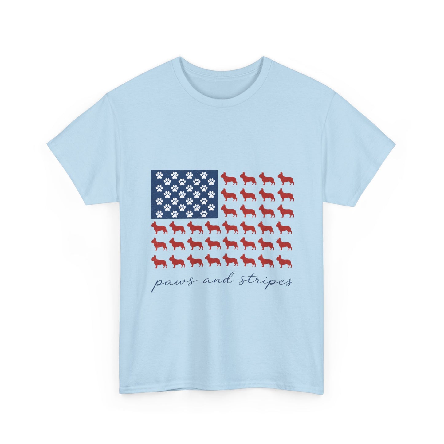 Paws and Stripes Shirt, Patriotic French Bulldog Tee, Frenchie American Flag Shirt, 4th of July Dog Lover Gift, USA Frenchie Tee
