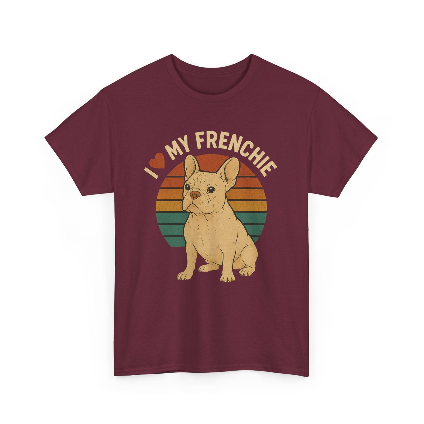 I Love My Frenchie T-Shirt | Retro Cream French Bulldog Tee | Cute Dog Mom Gift | Vintage Frenchie Lover Shirt | Soft Unisex Graphic Top