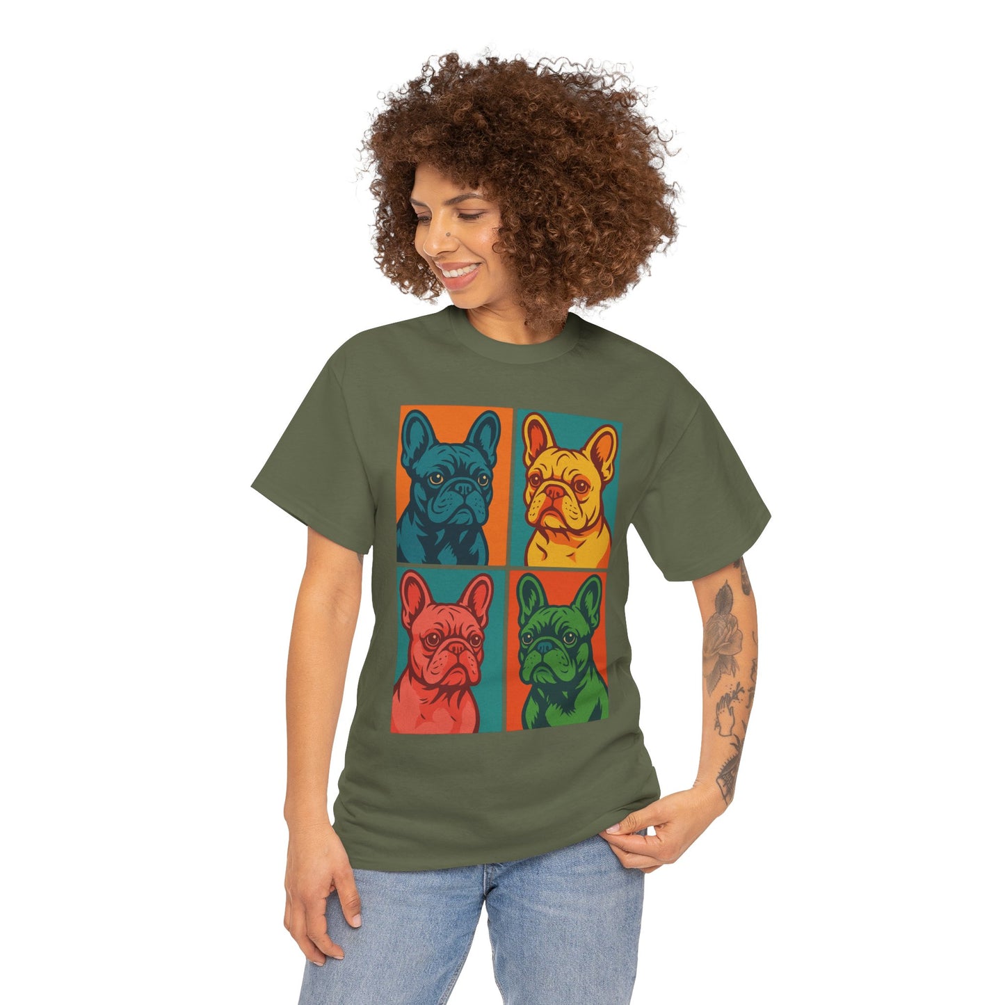 Pop Art French Bulldog T-Shirt • Colorful Frenchie Dog Tee • Retro Pop Art Dog Shirt • French Bulldog Lover Gift • Bright Graphic Dog Tee