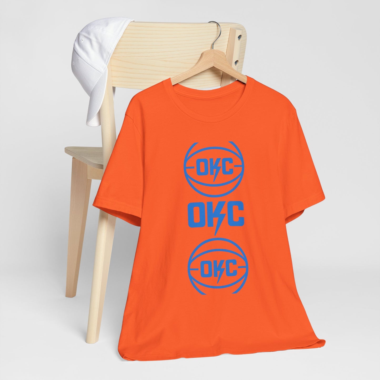 OKC Basketball T-Shirt | Oklahoma Basketball Inspired Tee | Retro Thunder Fan Shirt | Orange and Blue Game Day Graphic Tee