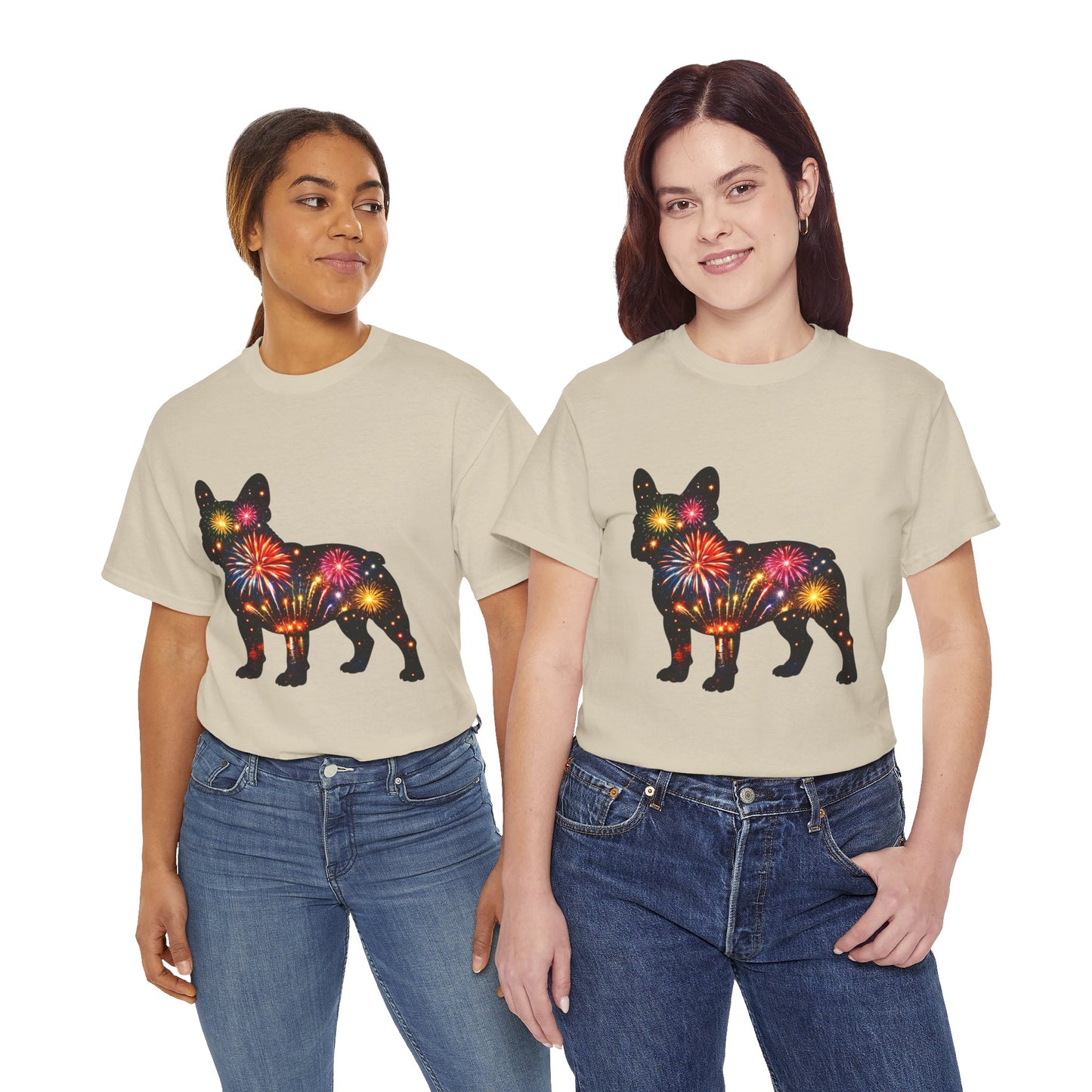 Patriotic French Bulldog Shirt, Fireworks Frenchie Tee, Fourth of July Dog Lover Shirt, Independence Day French Bulldog Gift, USA Dog Tee