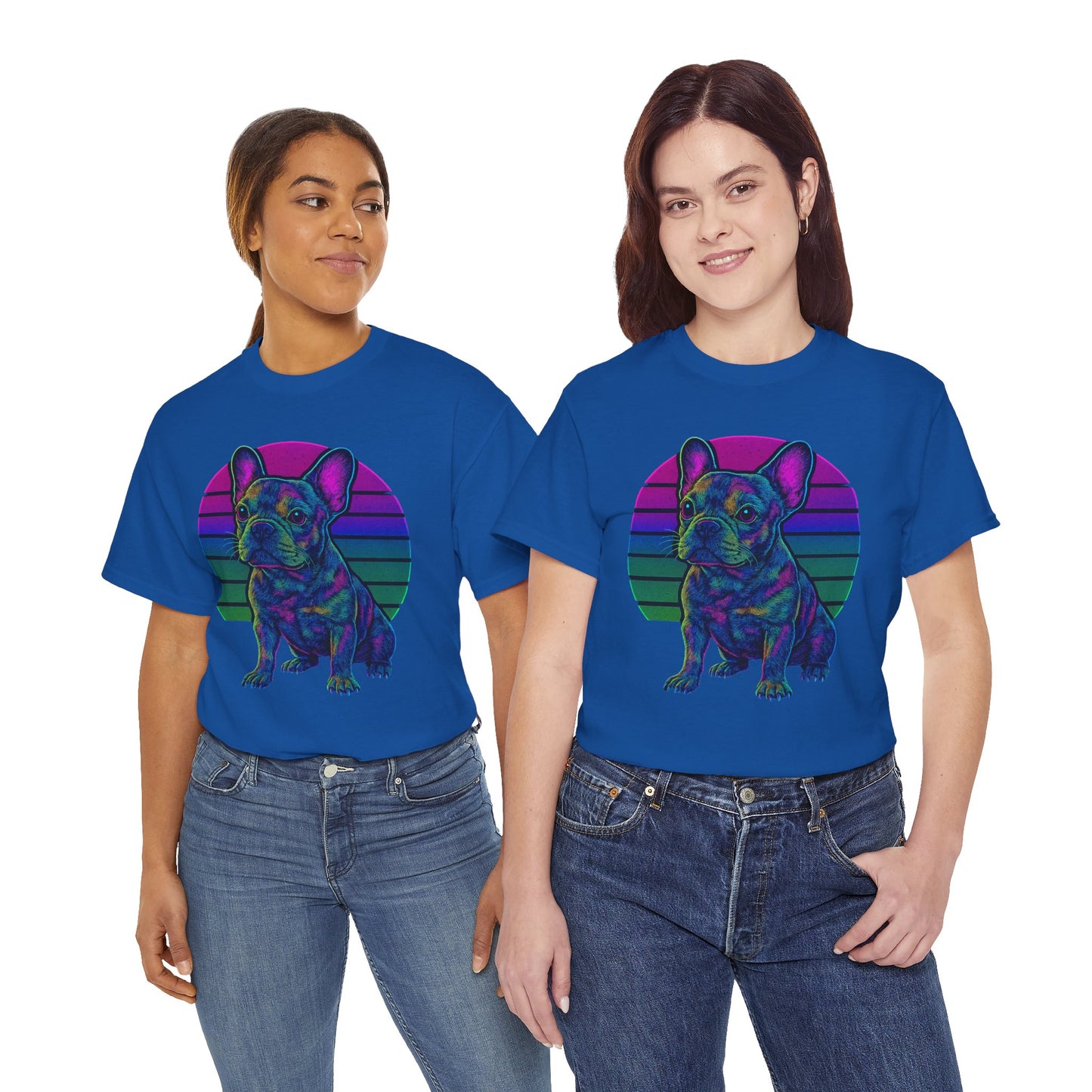 Neon French Bulldog T-Shirt | Retro 80s Frenchie Tee | Colorful Dog Lover Shirt | Electric Frenchie Gift for Men & Women