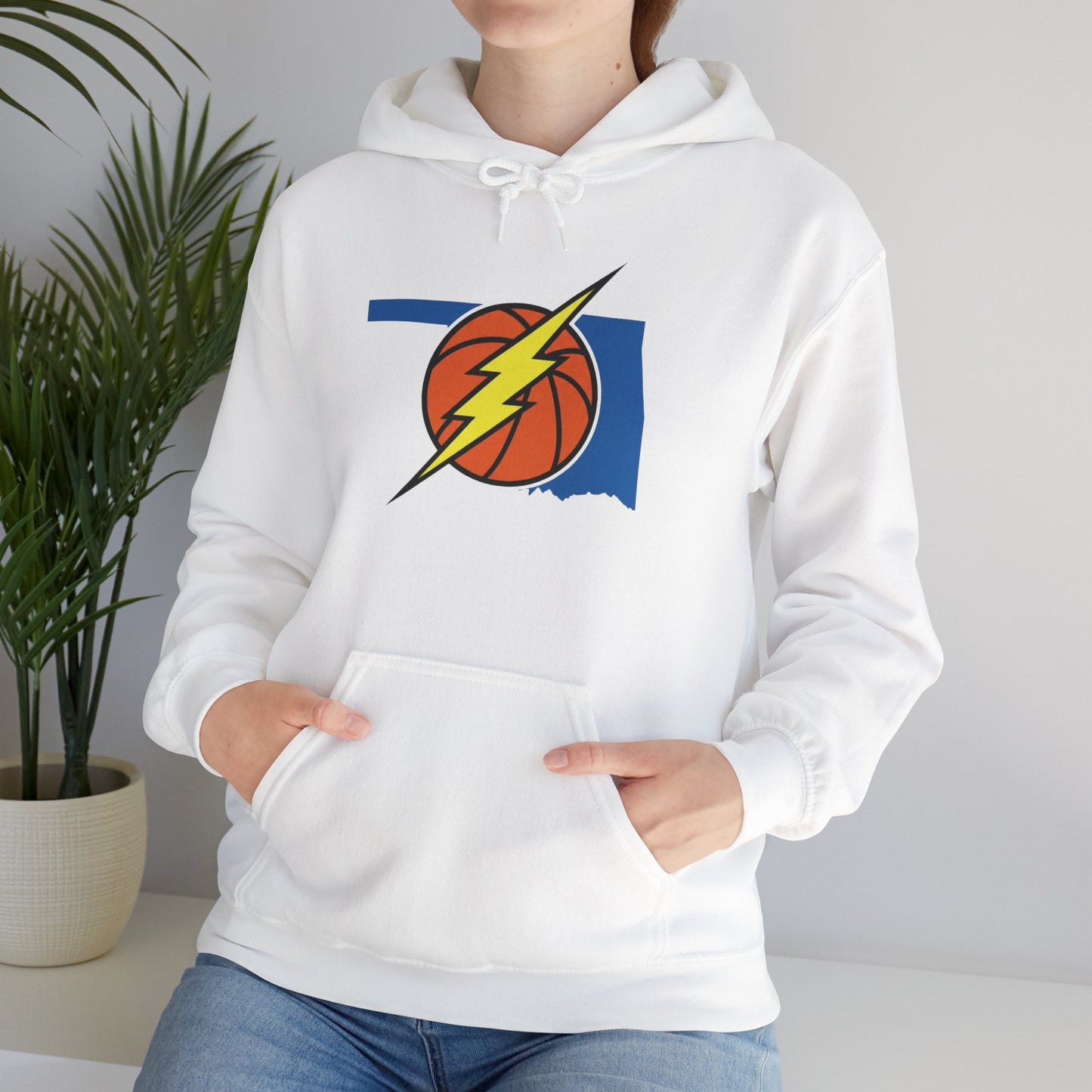 Oklahoma Basketball Lightning Hoodie | Thunder Fan Hoodie | Oklahoma Basketball Sweatshirt | Blue Orange Game Day Hoodie