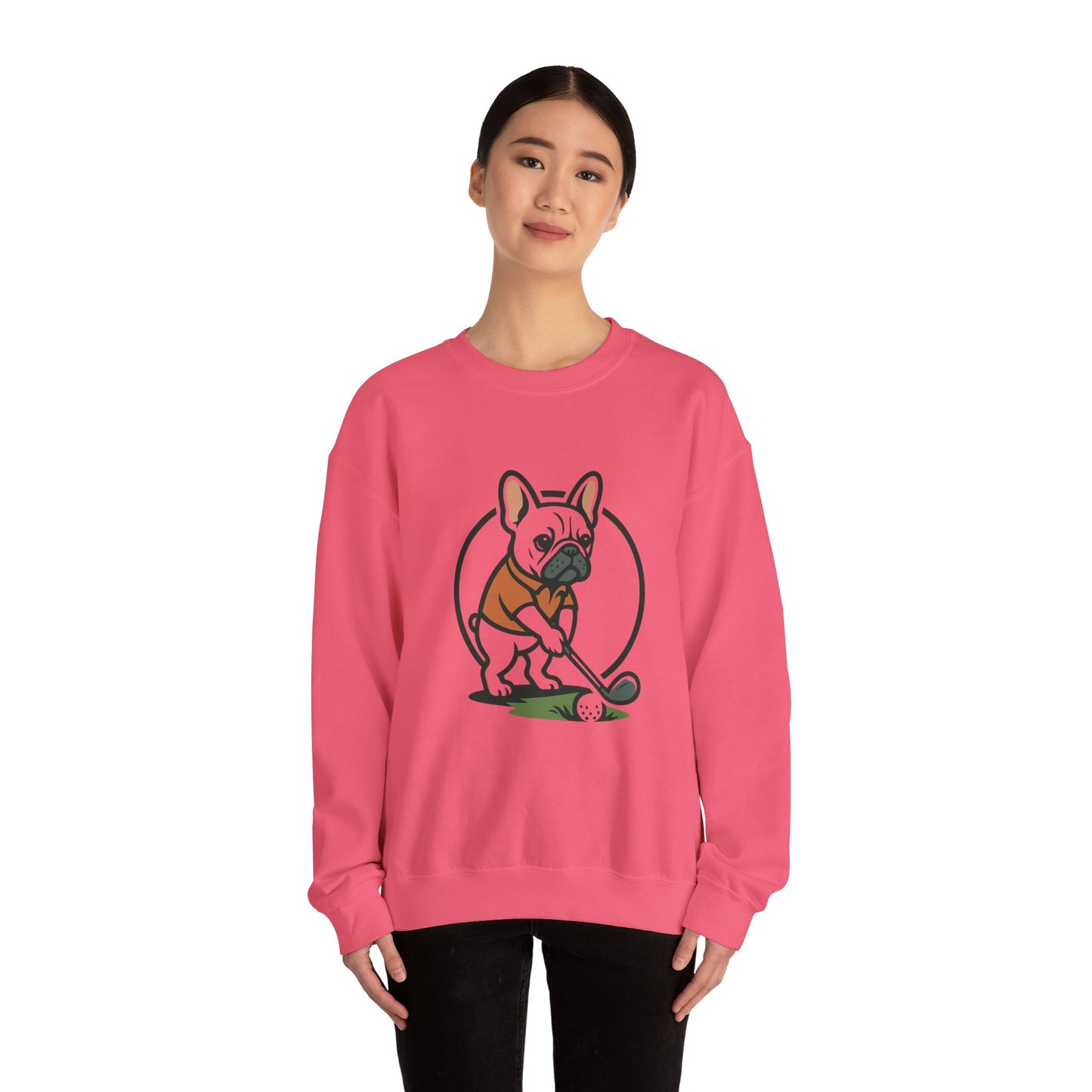 Cute Golfing Dog Sweatshirt | Unisex Heavy Blend Crewneck | Perfect for Dog Lovers, Golf Enthusiasts, and Casual Outings