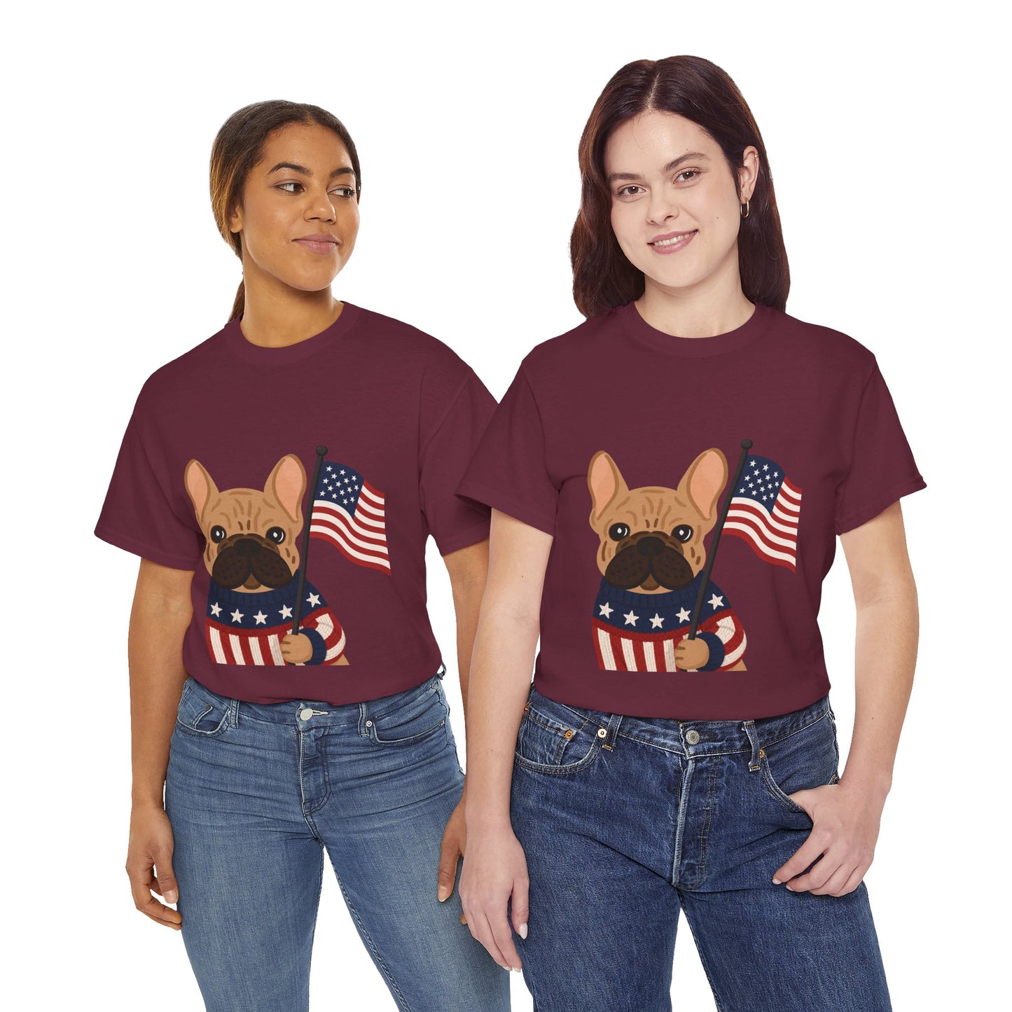 Patriotic French Bulldog Shirt, American Flag Frenchie Tee, Fourth of July Dog Lover Shirt, USA French Bulldog Gift, Patriotic Puppy Sweater Tee