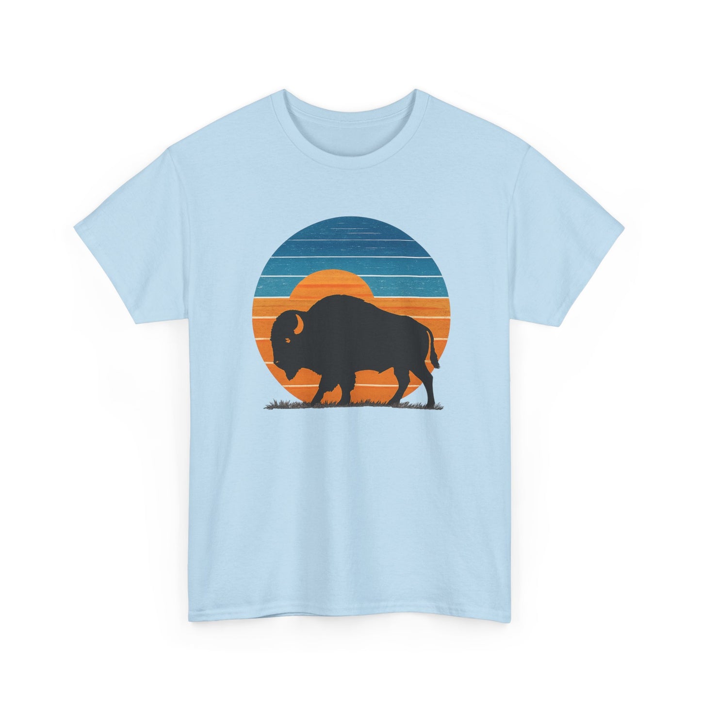 Oklahoma Bison Sunset Shirt | Retro Buffalo Tee | OKC Basketball Colors T-Shirt