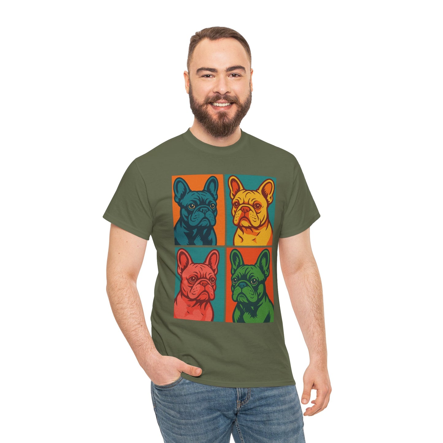 Pop Art French Bulldog T-Shirt • Colorful Frenchie Dog Tee • Retro Pop Art Dog Shirt • French Bulldog Lover Gift • Bright Graphic Dog Tee