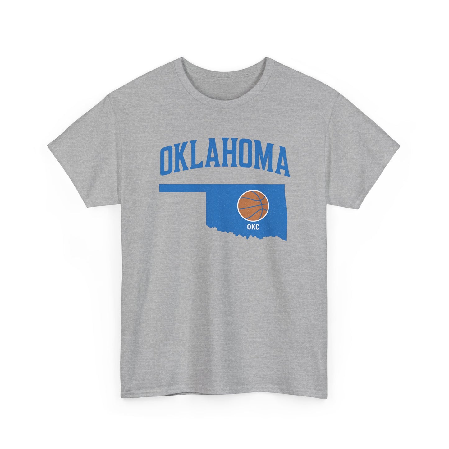 Oklahoma City Basketball Shirt | OKC Basketball Style Tee | Blue & Orange Oklahoma State T-Shir