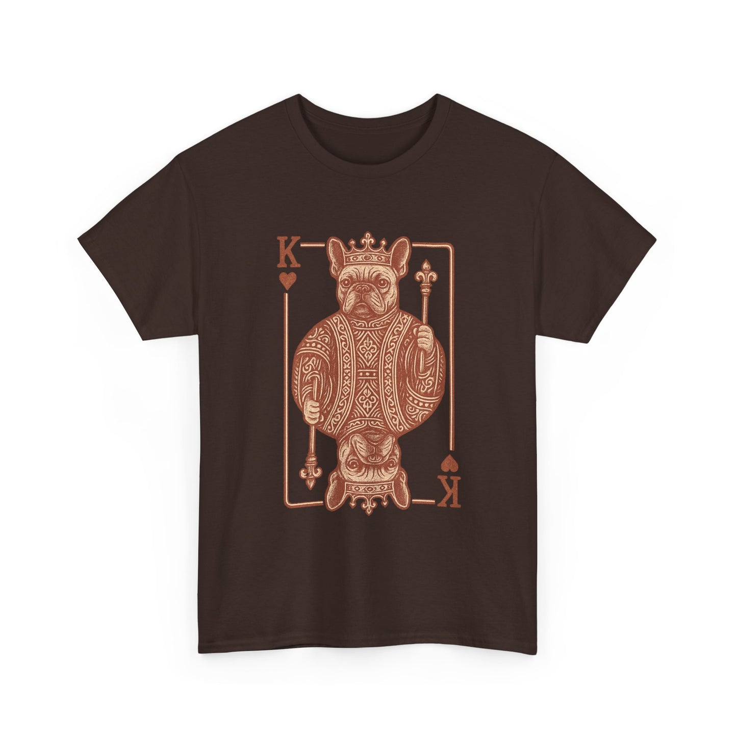 King French Bulldog Shirt, Frenchie Playing Card Tee, Royal Frenchie T-Shirt, Vintage French Bulldog Graphic Shirt, Dog Lover Gift, King of Hearts Frenchie Tee