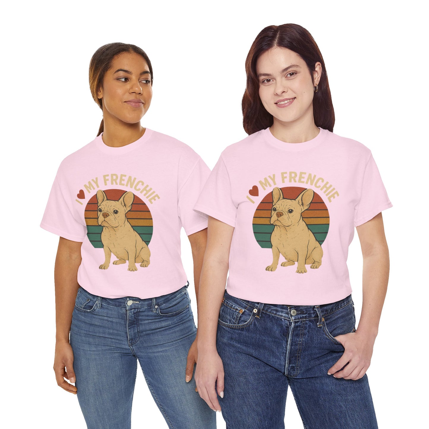 I Love My Frenchie T-Shirt | Retro Cream French Bulldog Tee | Cute Dog Mom Gift | Vintage Frenchie Lover Shirt | Soft Unisex Graphic Top