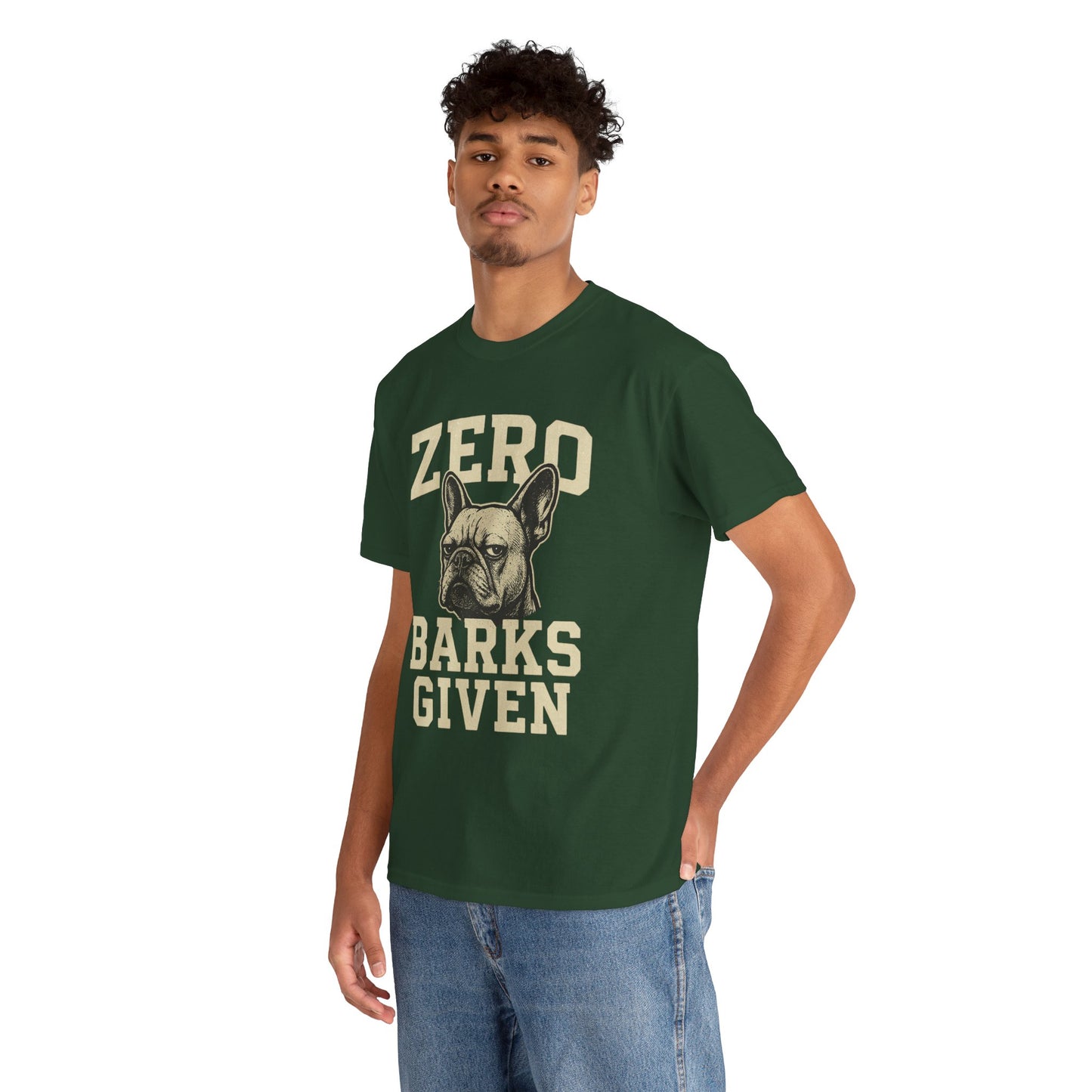Zero Barks Given Frenchie T-Shirt – Funny French Bulldog Tee, Grumpy Dog Humor Shirt, Frenchie Lover Gift, Dog Mom Graphic Tee, Vintage Style Dog Shirt