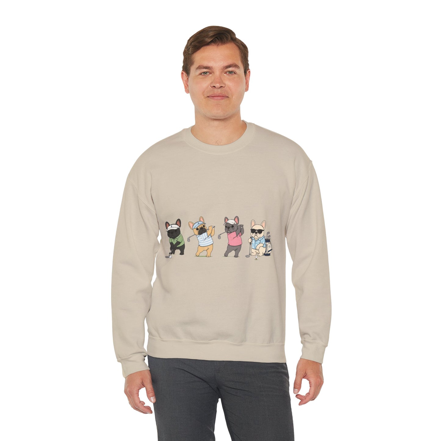 Frenchie Golf Sweatshirt, French Bulldog Golf Crewneck, Funny Golf Dog Sweatshirt, Golf Lover Gift, Country Club Frenchie Pullover