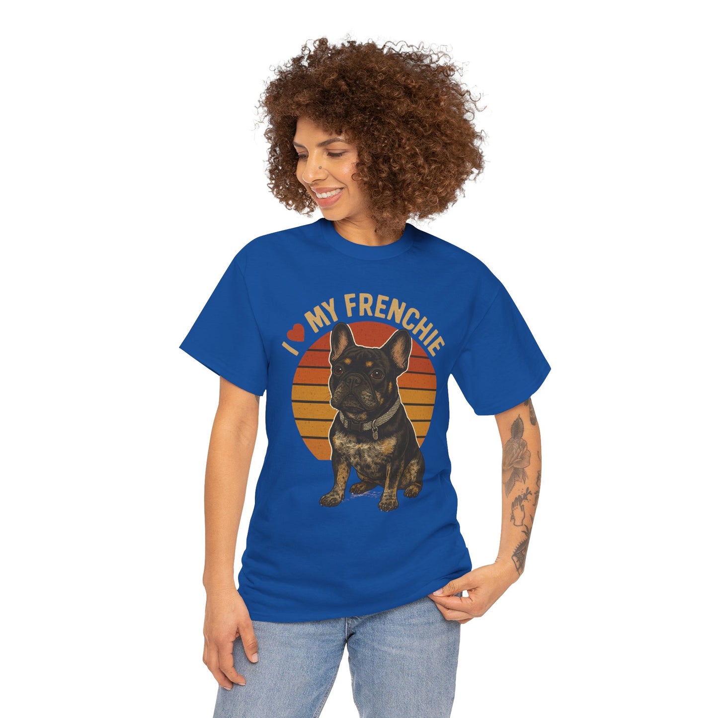 I Love My Frenchie T-Shirt | Retro French Bulldog Tee | Black & Tan Frenchie Gift | Vintage Dog Lover Shirt for Frenchie Moms & Dads