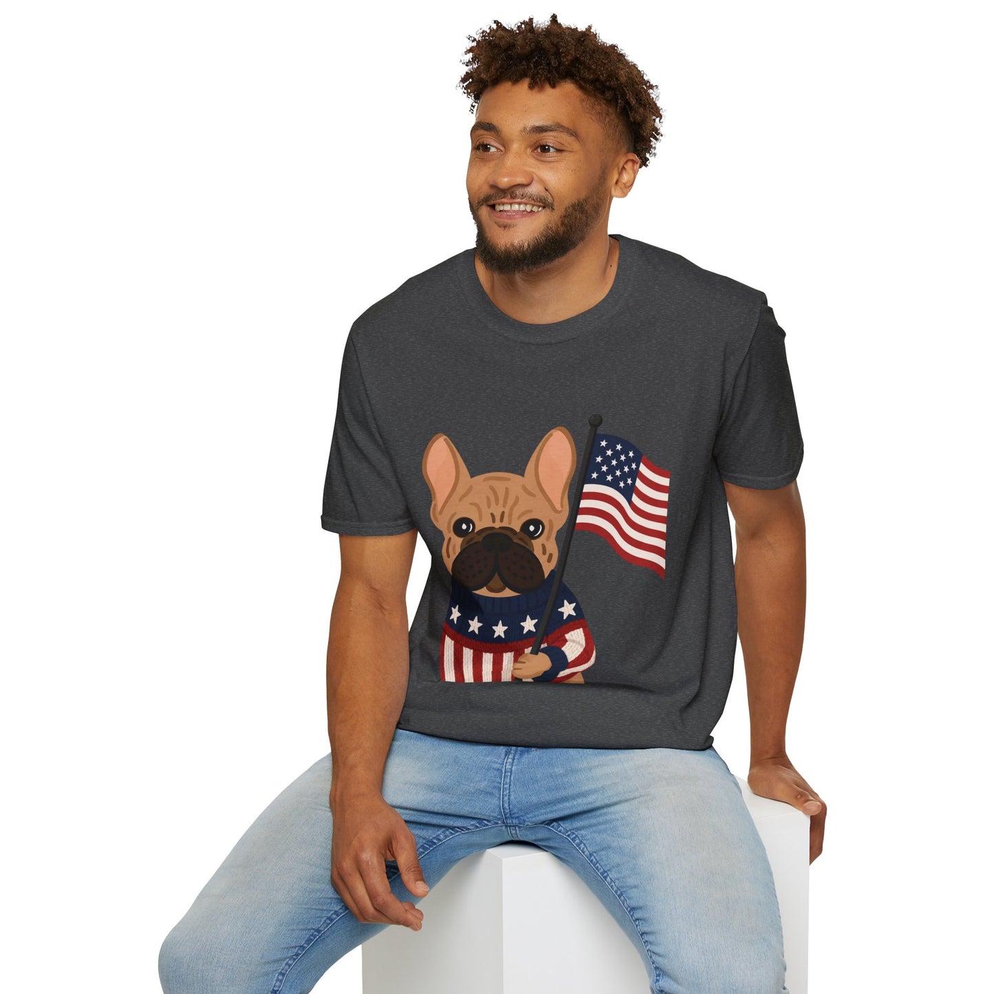 Patriotic French Bulldog Shirt, American Flag Frenchie Tee, 4th of July Dog Shirt, USA French Bulldog Shirt, Independence Day Frenchie, Dog Lover Gift, Patriotic Puppy Tee