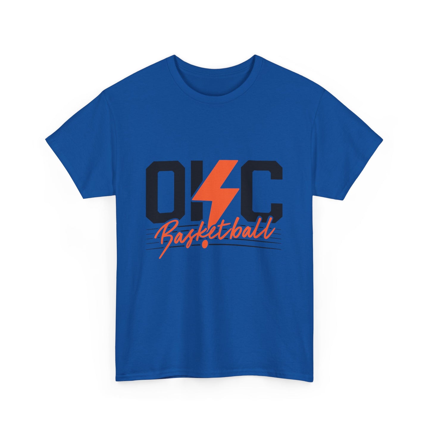 OKC Basketball Lightning Bolt Shirt • Retro Oklahoma City Hoops Tee • Blue & Orange Game Day T-Shirt • Local Basketball Fan Gift
