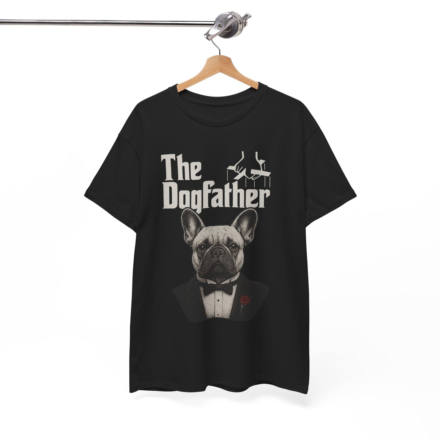 The Dogfather French Bulldog T-Shirt | Funny Dog Dad Tee | Frenchie Lover Gift | Mafia Style Pet Parent Graphic Shirt