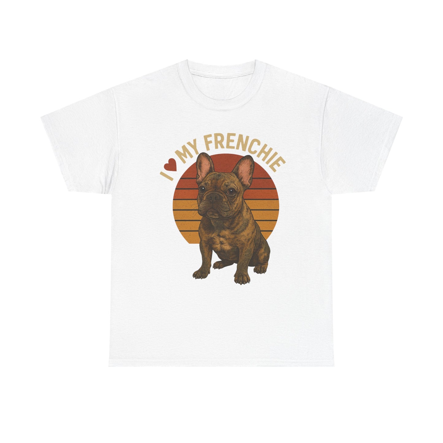 I Love My Frenchie T-Shirt | Brindle French Bulldog Retro Tee | Vintage Dog Lover Shirt | Frenchie Mom & Dad Gift