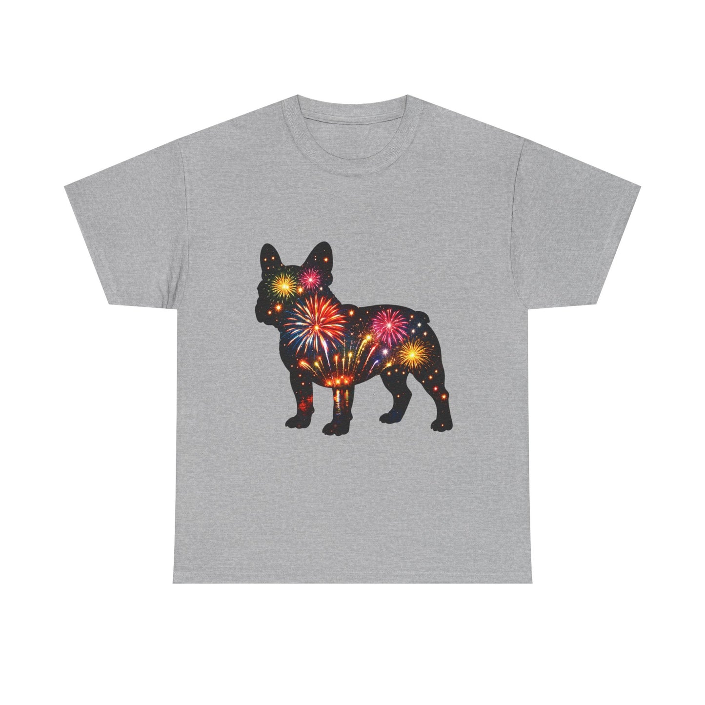 Patriotic French Bulldog Shirt, Fireworks Frenchie Tee, Fourth of July Dog Lover Shirt, Independence Day French Bulldog Gift, USA Dog Tee