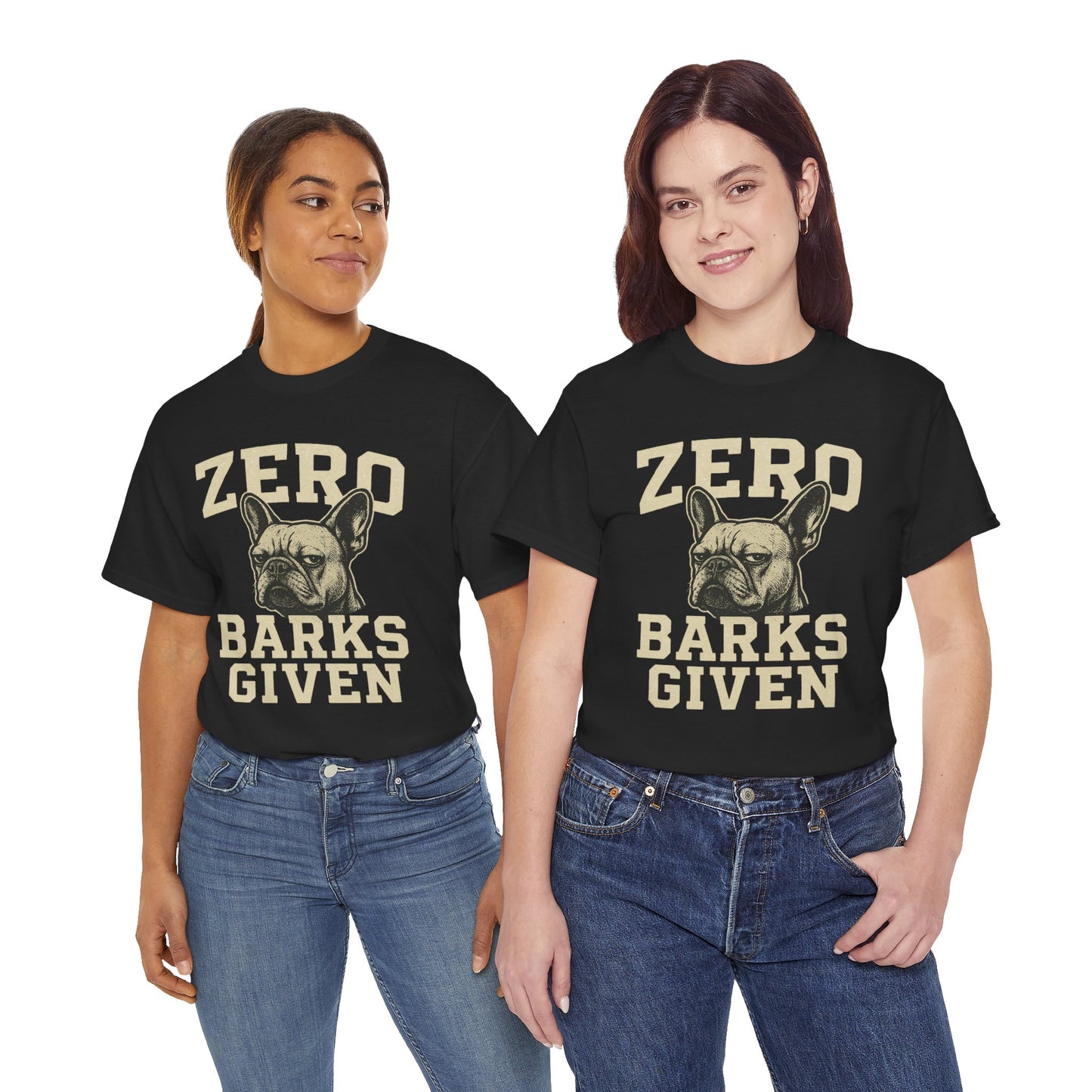 Zero Barks Given Frenchie T-Shirt – Funny French Bulldog Tee, Grumpy Dog Humor Shirt, Frenchie Lover Gift, Dog Mom Graphic Tee, Vintage Style Dog Shirt