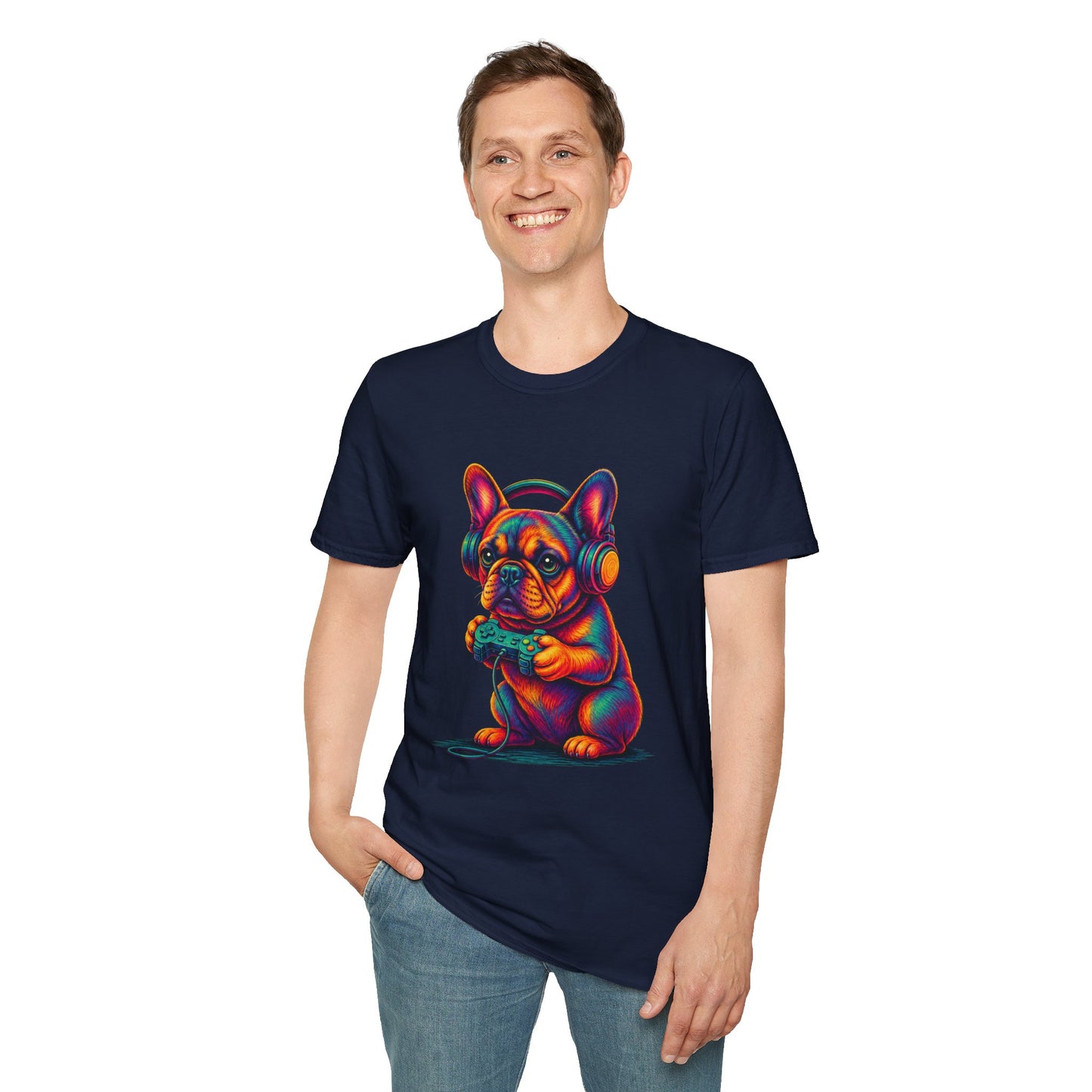 French Bulldog Gamer Shirt, Gaming Frenchie Tee, Gamer Dog Shirt, Video Game Lover Gift, Frenchie Gamer Gift, Cute French Bulldog Shirt, Dog Lover Tee