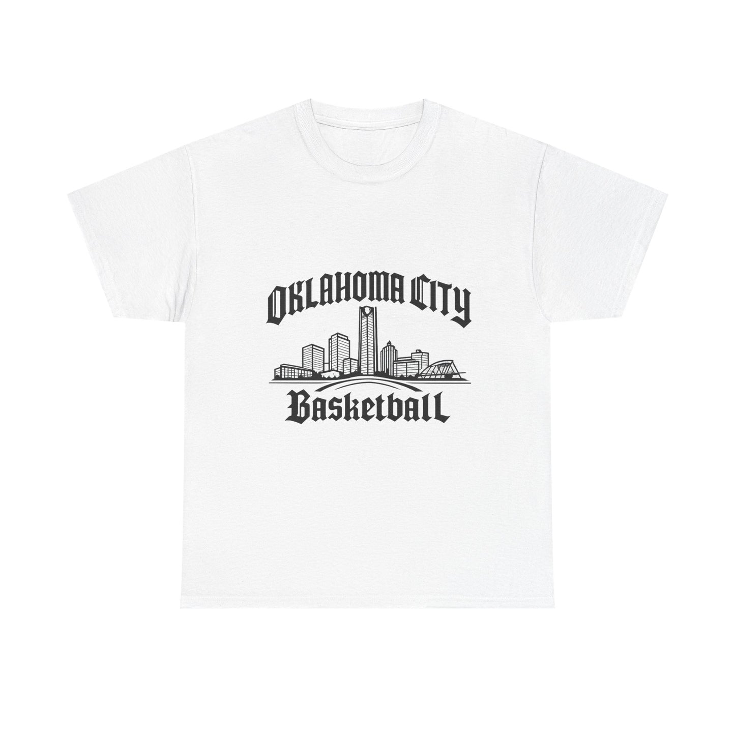 Oklahoma City Basketball Shirt, OKC Skyline Tee, Oklahoma Basketball Fan Shirt, thunder Sports Shirt, Orange Basketball Graphic Tee