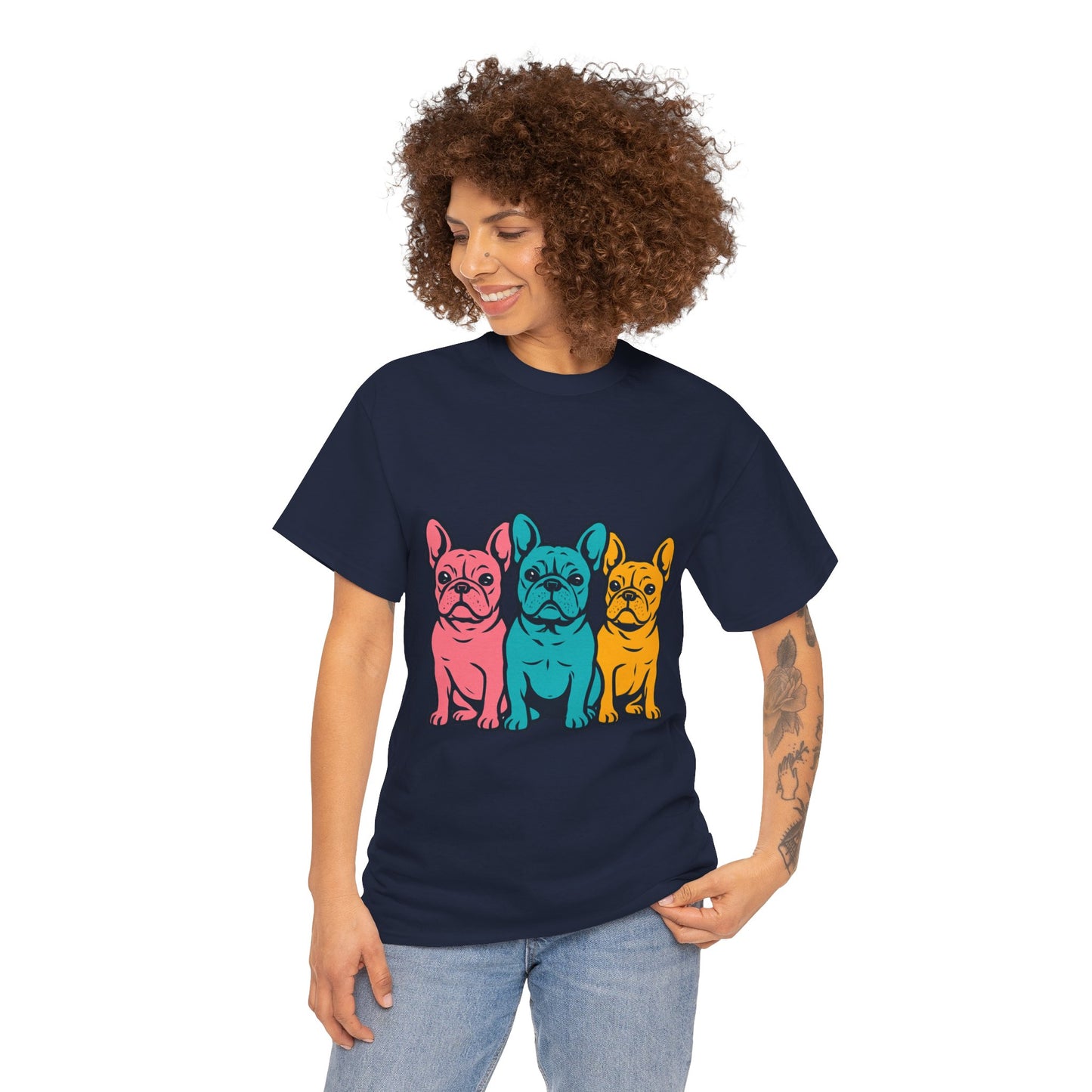 Pop Art French Bulldog T-Shirt | Colorful Frenchie Graphic Tee | Retro Dog Lover Shirt | Bright 80s Style Pet Gift | Fun Unisex Dog Mom Shirt