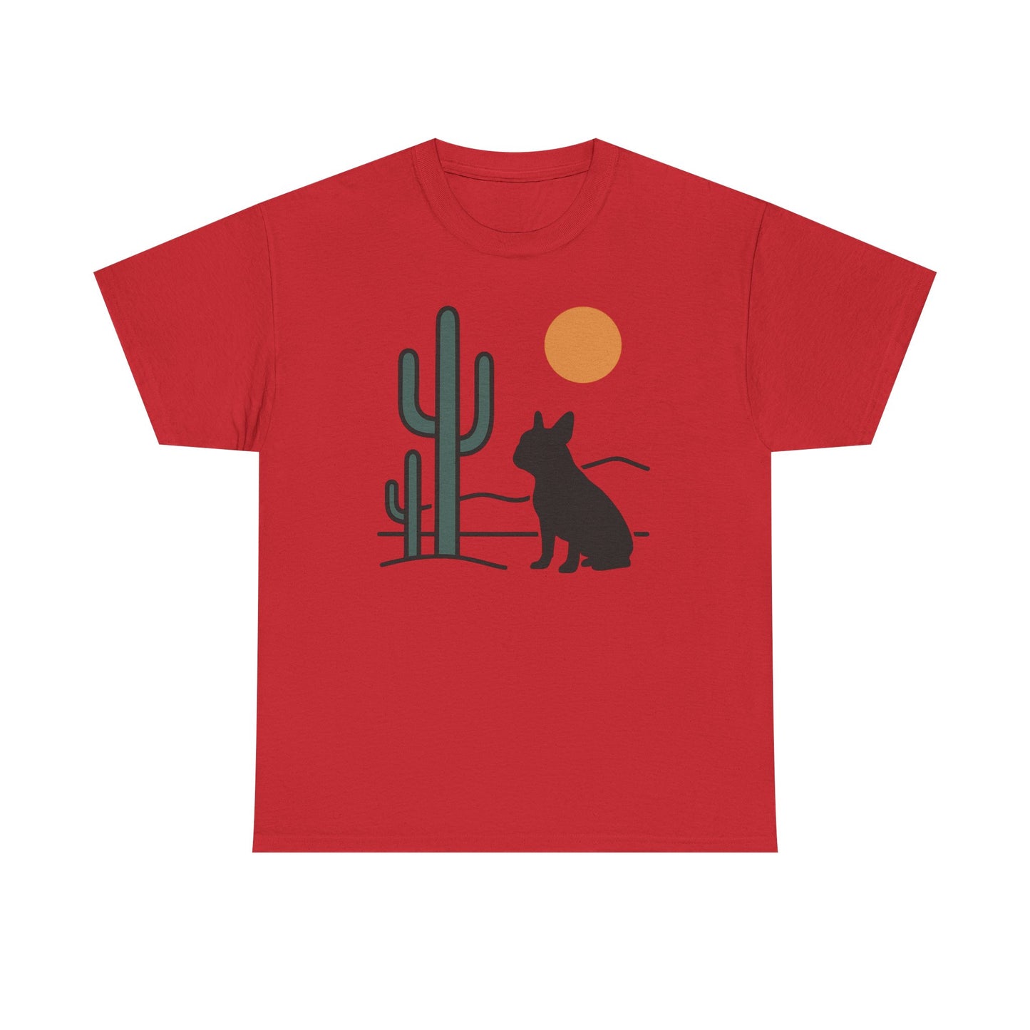 Desert Frenchie T-Shirt | Minimalist Cactus Dog Tee | French Bulldog Desert Sunset Shirt | Pet Lover Gift | Modern Graphic Dog Mom Tee