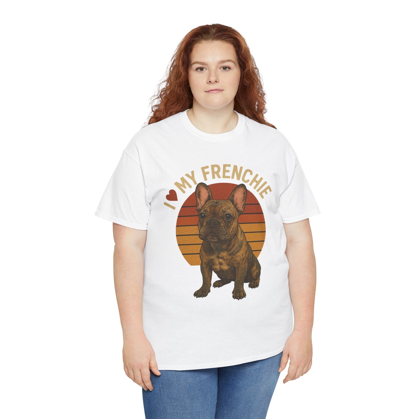 I Love My Frenchie T-Shirt | Brindle French Bulldog Retro Tee | Vintage Dog Lover Shirt | Frenchie Mom & Dad Gift