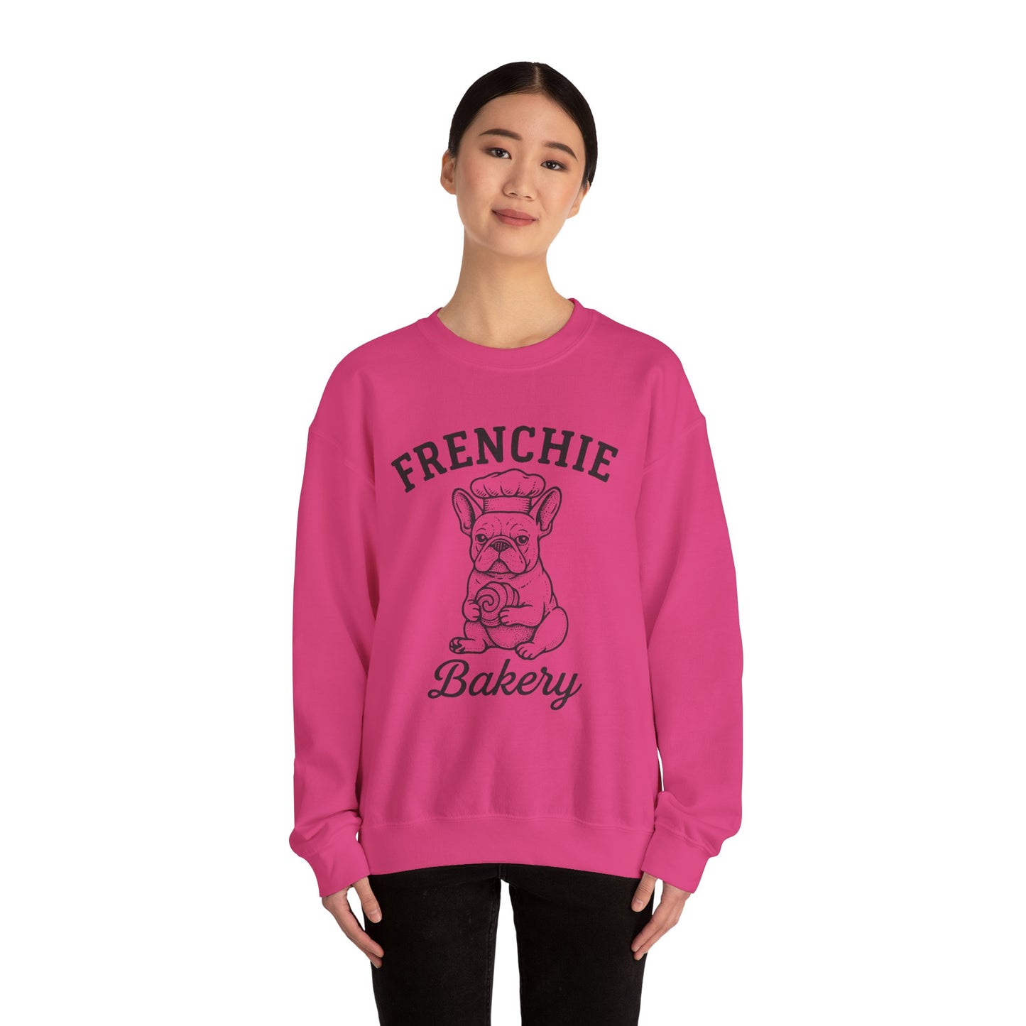 Frenchie Bakery Sweatshirt – Cozy French Bulldog Chef Crewneck, Funny Dog Lover Gift, Vintage Bakery-Inspired Frenchie Sweater