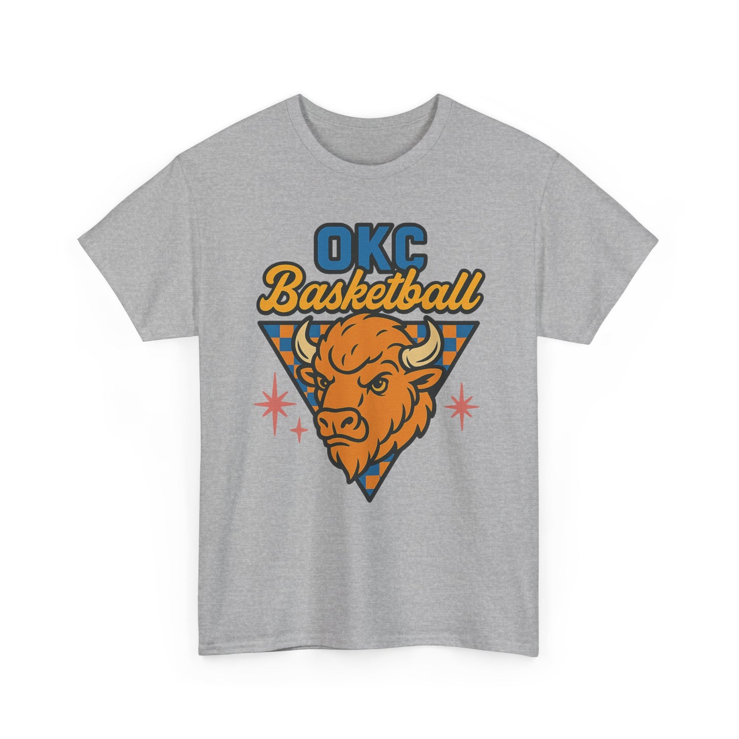 OKC Basketball Bison T-Shirt | Oklahoma City Retro Basketball Tee | Thunder Style Shirt | OKC Fan Gift | Vintage Sports Graphic