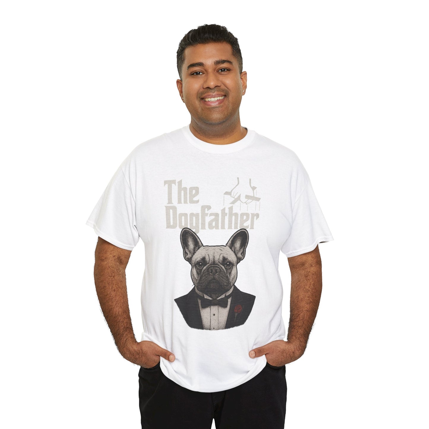 The Dogfather French Bulldog T-Shirt | Funny Dog Dad Tee | Frenchie Lover Gift | Mafia Style Pet Parent Graphic Shirt