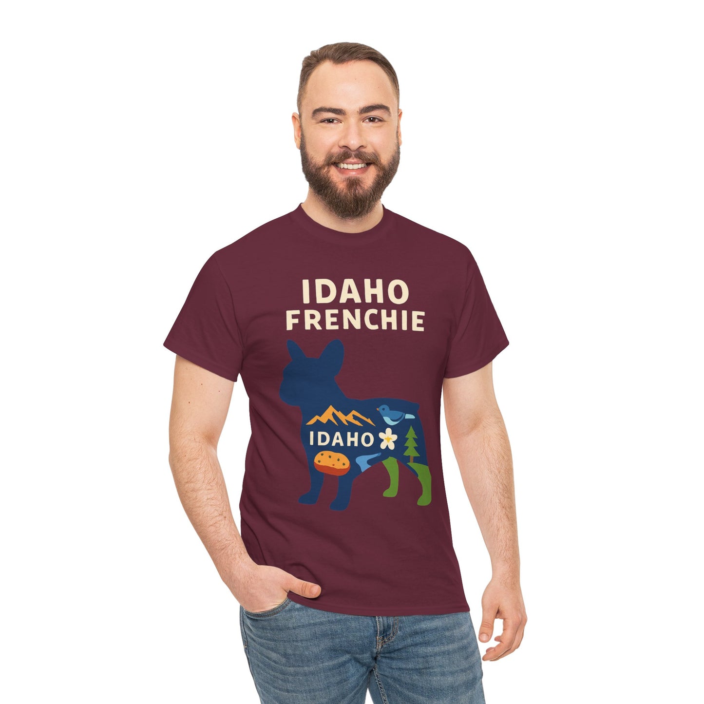 Idaho Frenchie T-Shirt | Idaho Dog Lover Tee | French Bulldog State Shirt | Idaho Gift for Frenchie Owners | Cute Frenchie Graphic Tee