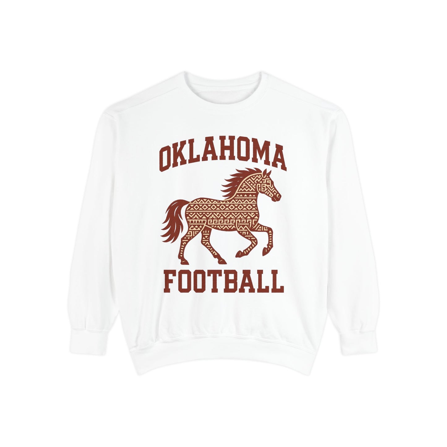Oklahoma Football Sweatshirt | Western Horse Inspired Pullover | Rustic Game Day Crewneck | Cowboy Oklahoma Graphic Sweater