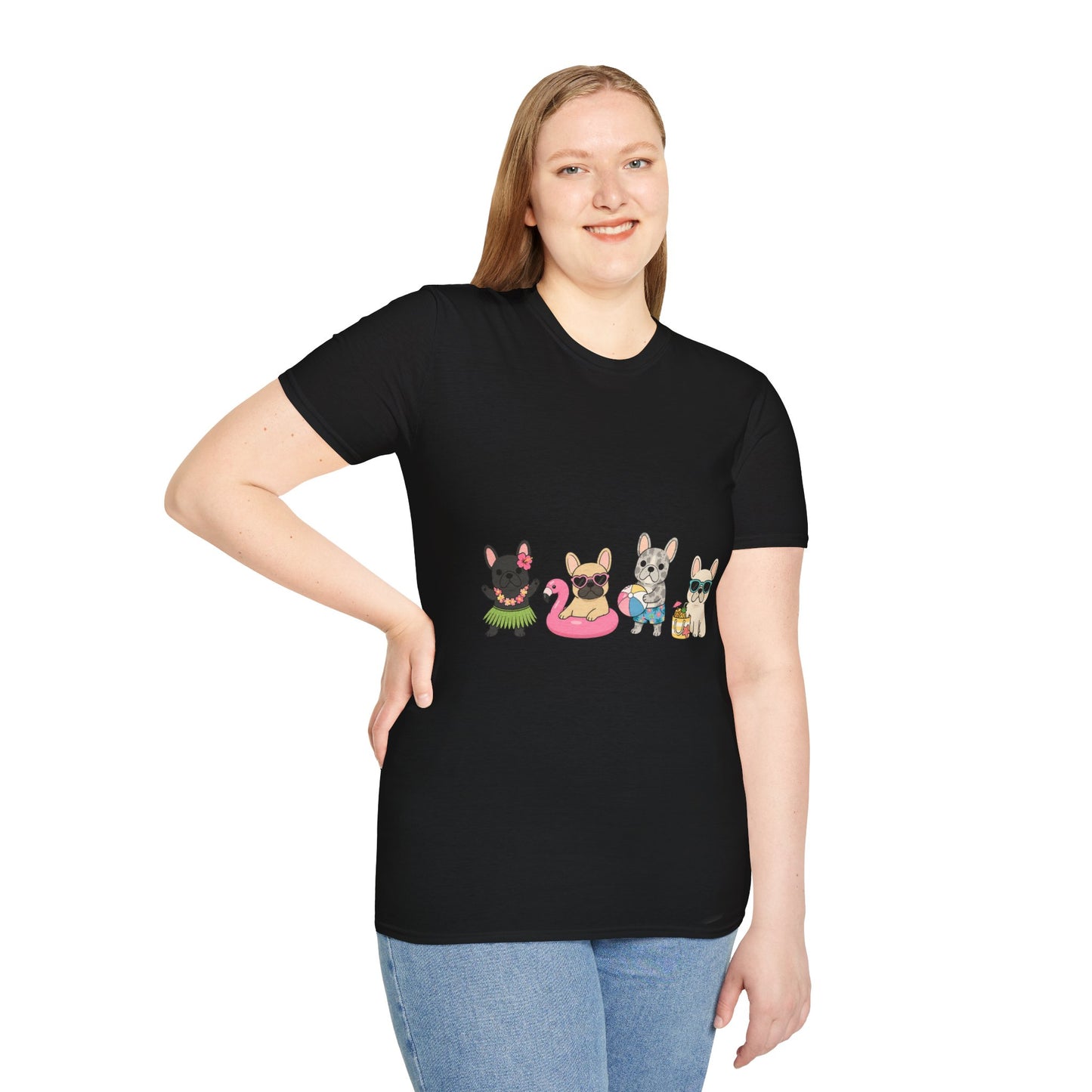 Summer French Bulldog Shirt, Beach Frenchie Tee, Cute Frenchie Summer Shirt, Vacation Dog Mom Shirt, Tropical French Bulldog Graphic Tee