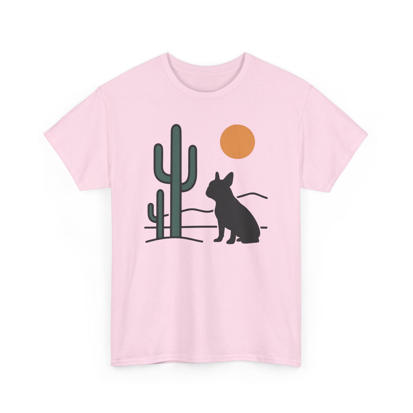 Desert Frenchie T-Shirt | Minimalist Cactus Dog Tee | French Bulldog Desert Sunset Shirt | Pet Lover Gift | Modern Graphic Dog Mom Tee