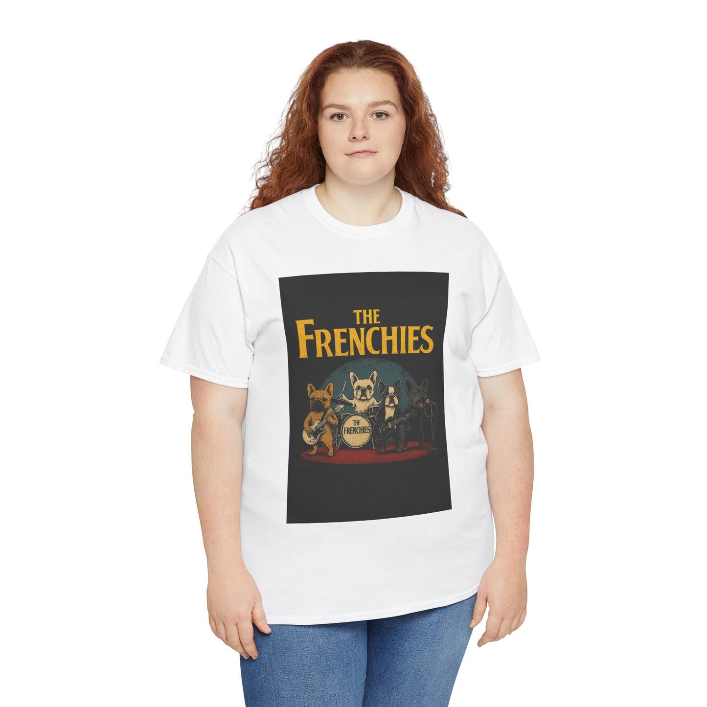 The Frenchies Band T-Shirt | Retro French Bulldog Graphic Tee | Funny Dog Lover Gift | Vintage Concert Style Frenchie Shirt