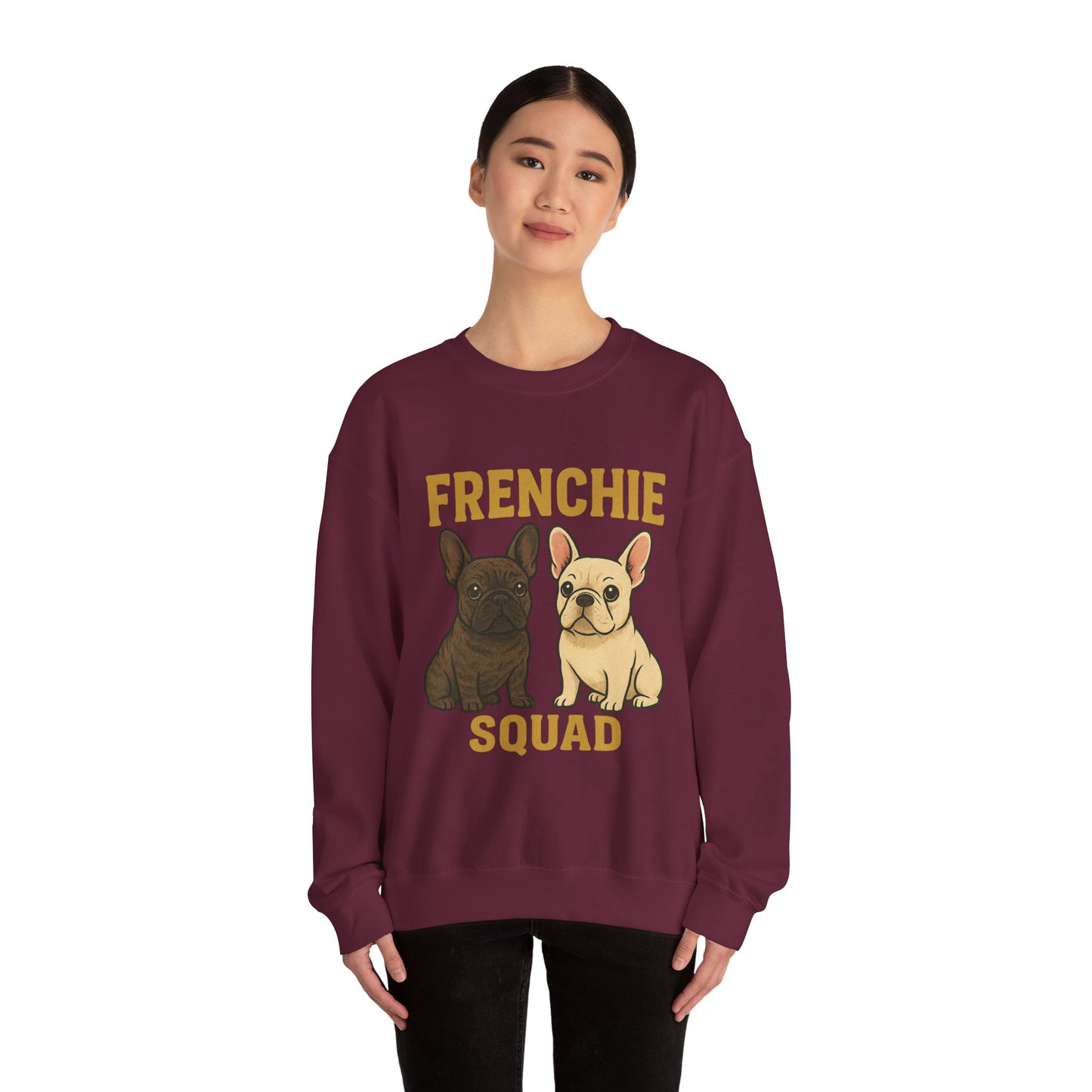 Frenchie Squad Sweatshirt | Cute French Bulldog Pullover | Dog Lover Crewneck | Matching Frenchie Mom & Dad Sweater