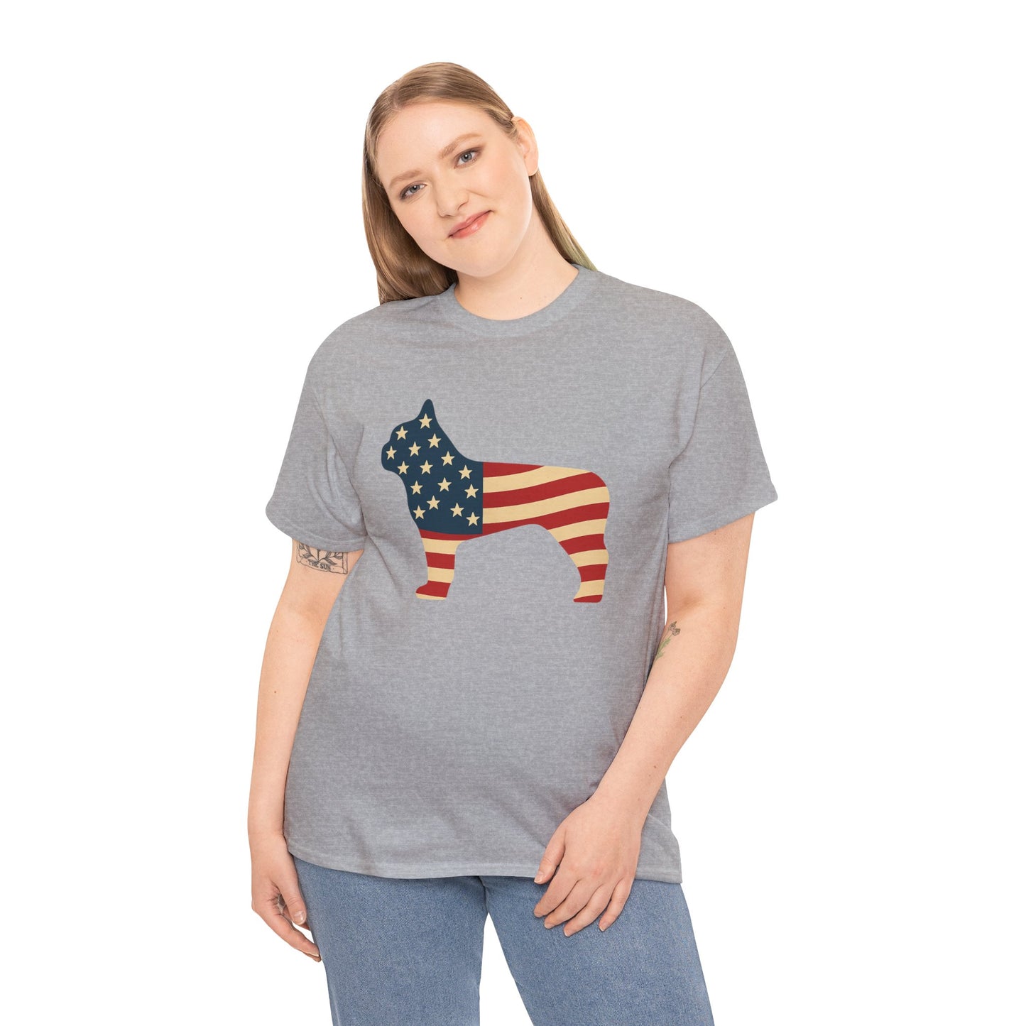 Patriotic French Bulldog T-Shirt | American Flag Frenchie Tee | USA Dog Lover Shirt | 4th of July French Bulldog Gift for Dog Moms & Dads