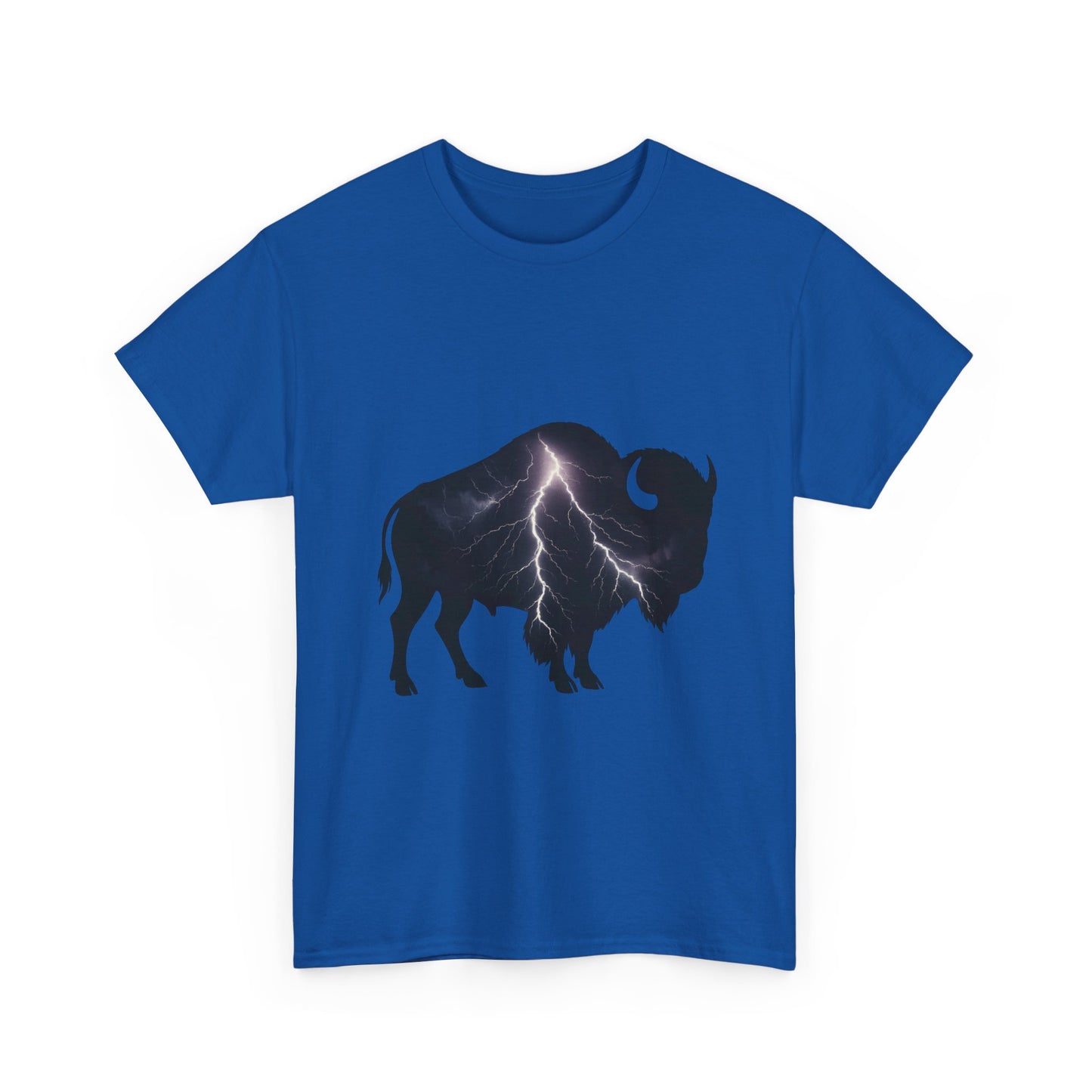 Lightning Bison T-Shirt – Oklahoma City Thunder-Inspired Tee, Electric Bison Graphic Shirt, OKC Basketball Fan Apparel