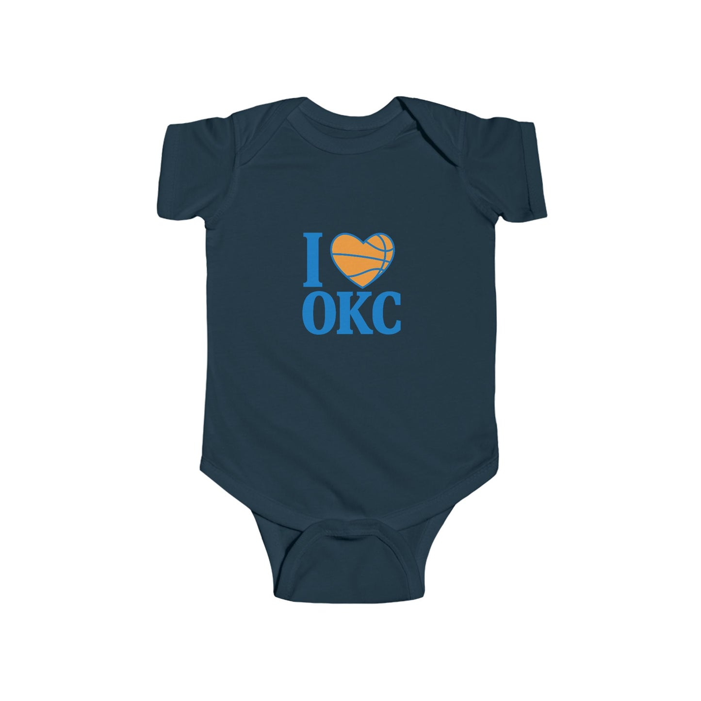 I Love OKC Baby Onesie | Oklahoma City Basketball Baby Bodysuit | Thunder Fan Infant Outfit