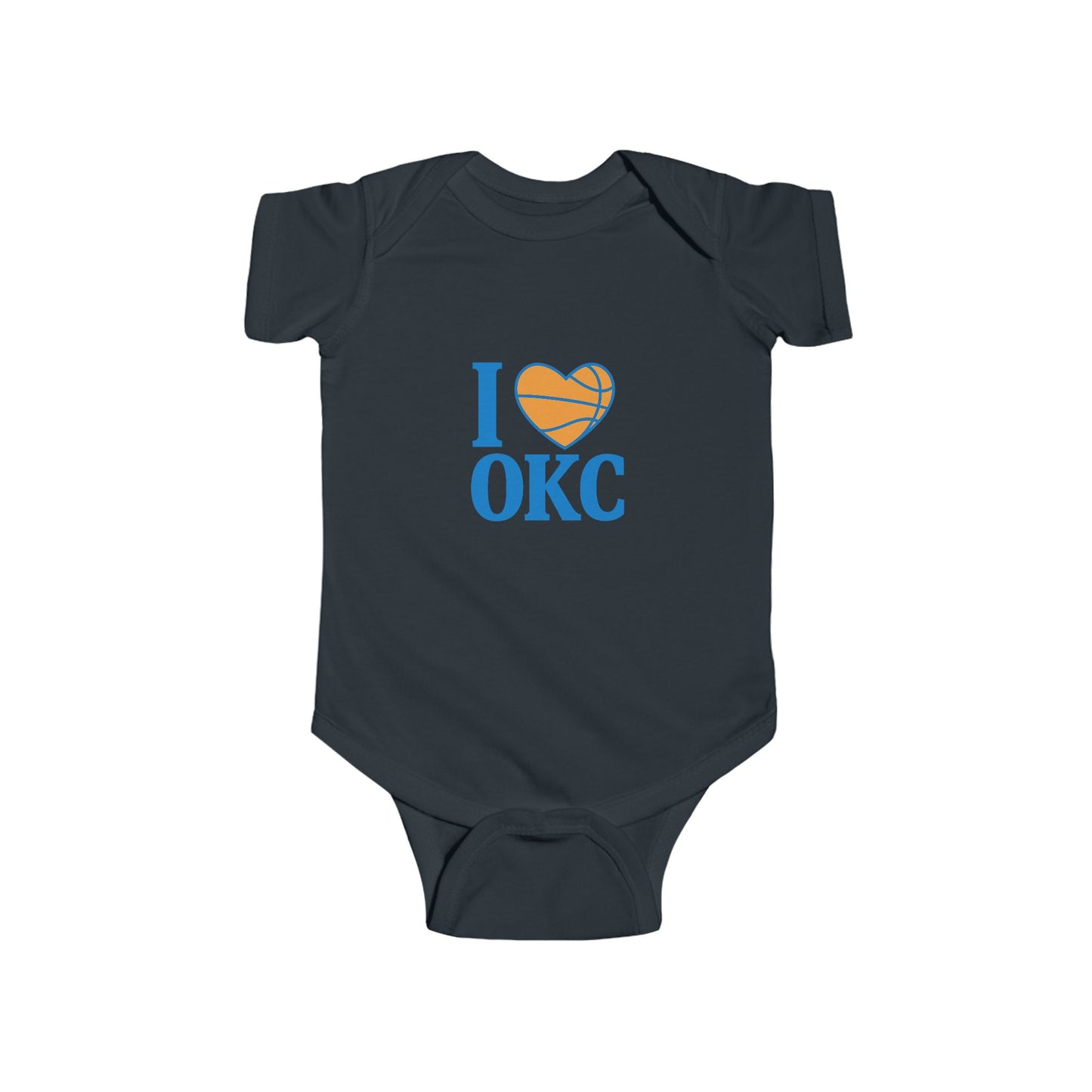 I Love OKC Baby Onesie | Oklahoma City Basketball Baby Bodysuit | Thunder Fan Infant Outfit