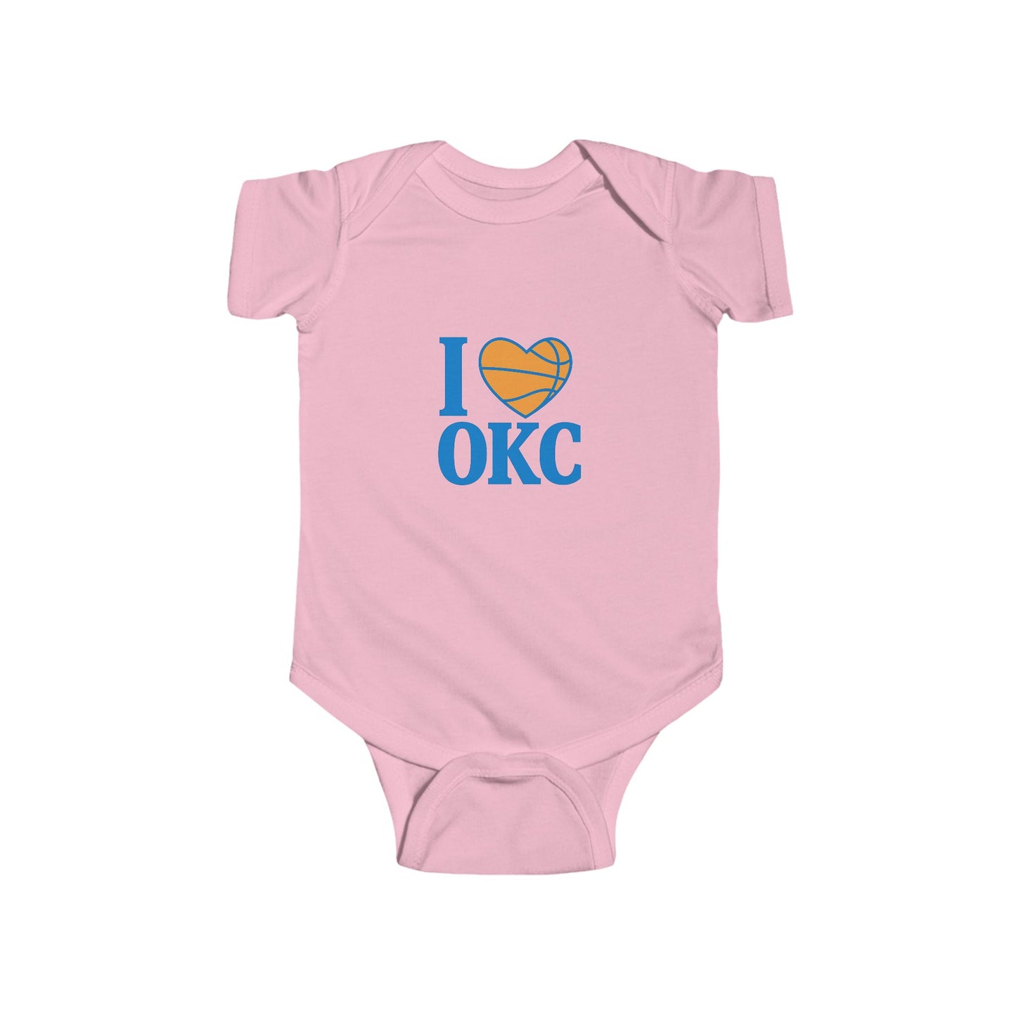 I Love OKC Baby Onesie | Oklahoma City Basketball Baby Bodysuit | Thunder Fan Infant Outfit