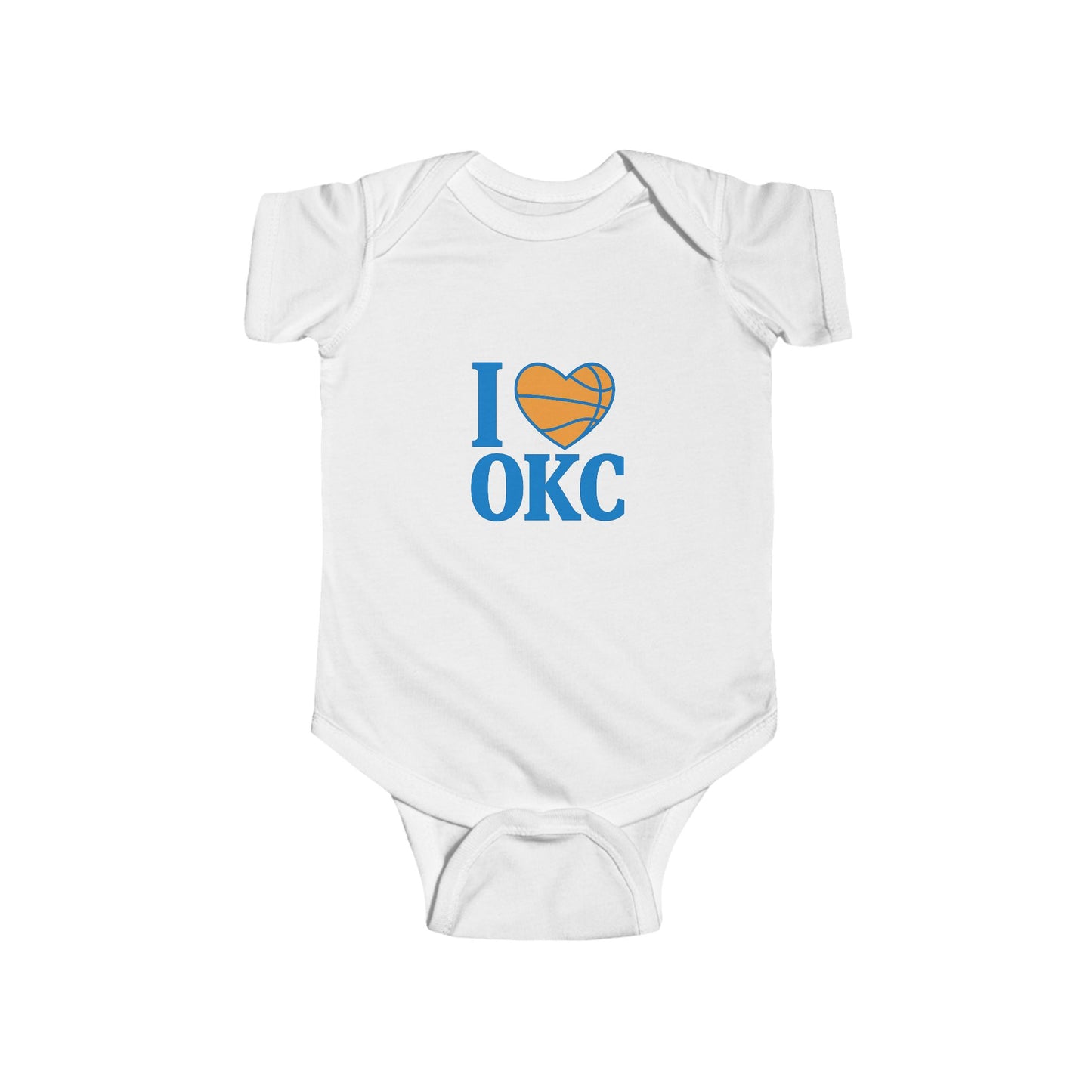 I Love OKC Baby Onesie | Oklahoma City Basketball Baby Bodysuit | Thunder Fan Infant Outfit
