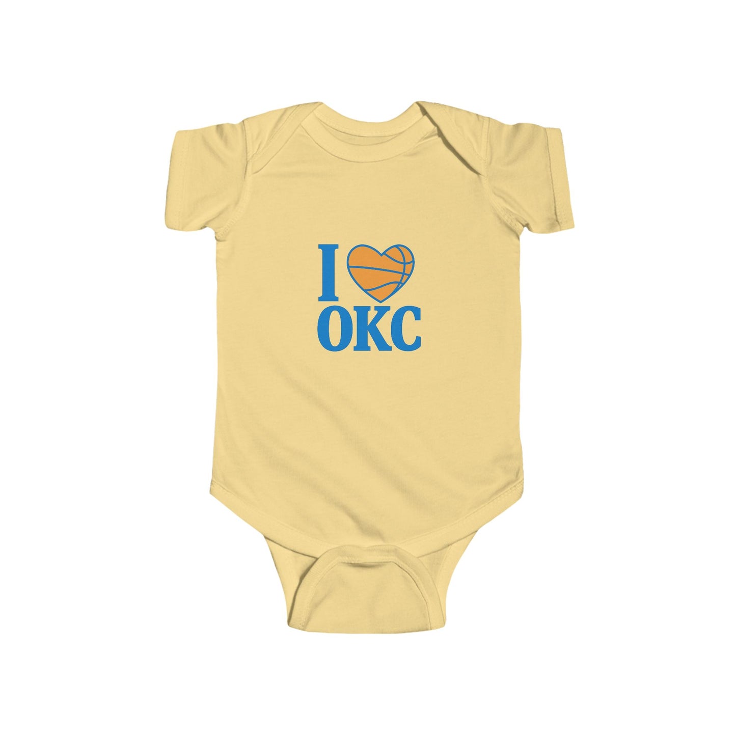 I Love OKC Baby Onesie | Oklahoma City Basketball Baby Bodysuit | Thunder Fan Infant Outfit
