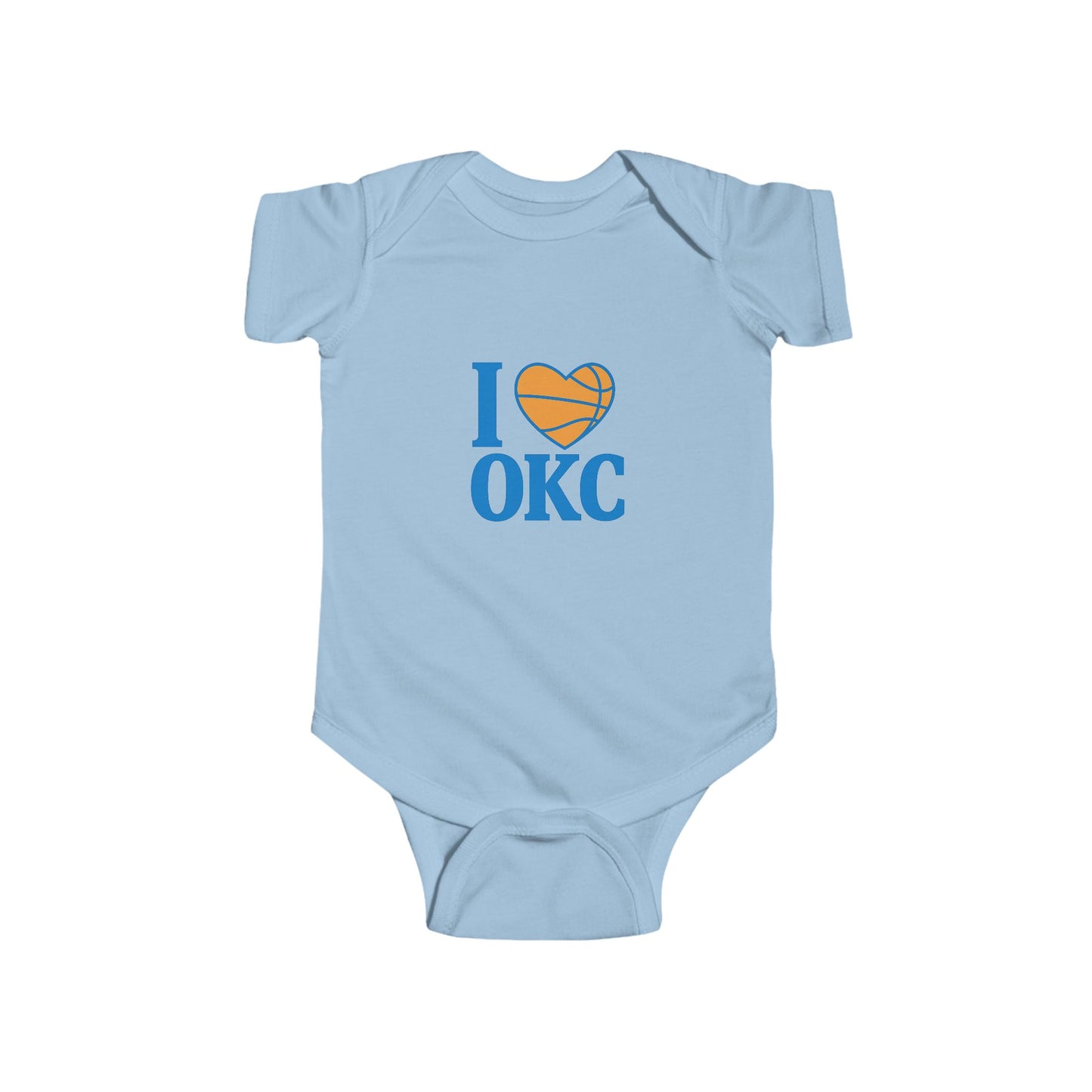 I Love OKC Baby Onesie | Oklahoma City Basketball Baby Bodysuit | Thunder Fan Infant Outfit