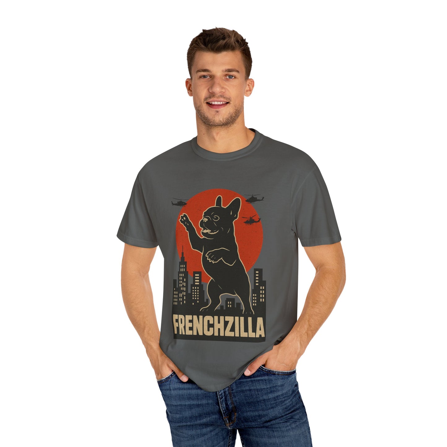 French Bulldogzilla T-shirt | Retro Japanese Frenchie Tee | Funny Inspired Dog Lover Gift | Unisex t-shirt